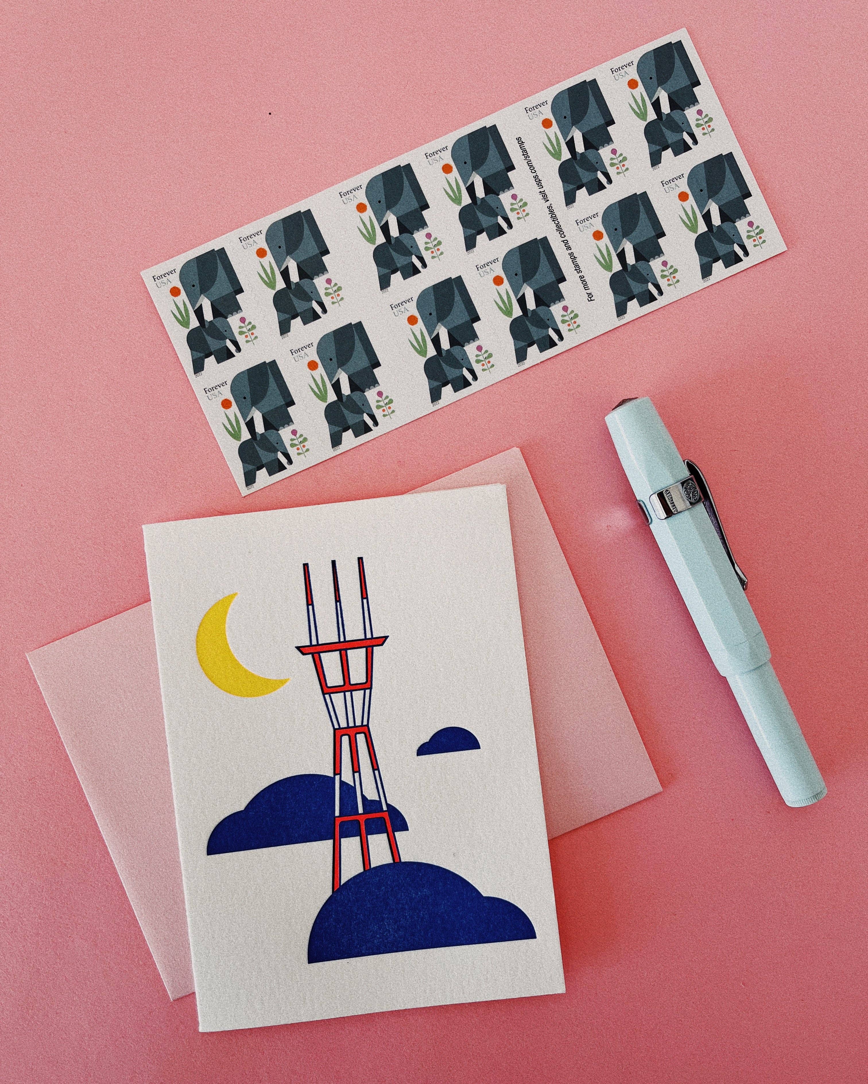 Sutro Tower Greeting Card by Studio Claudia