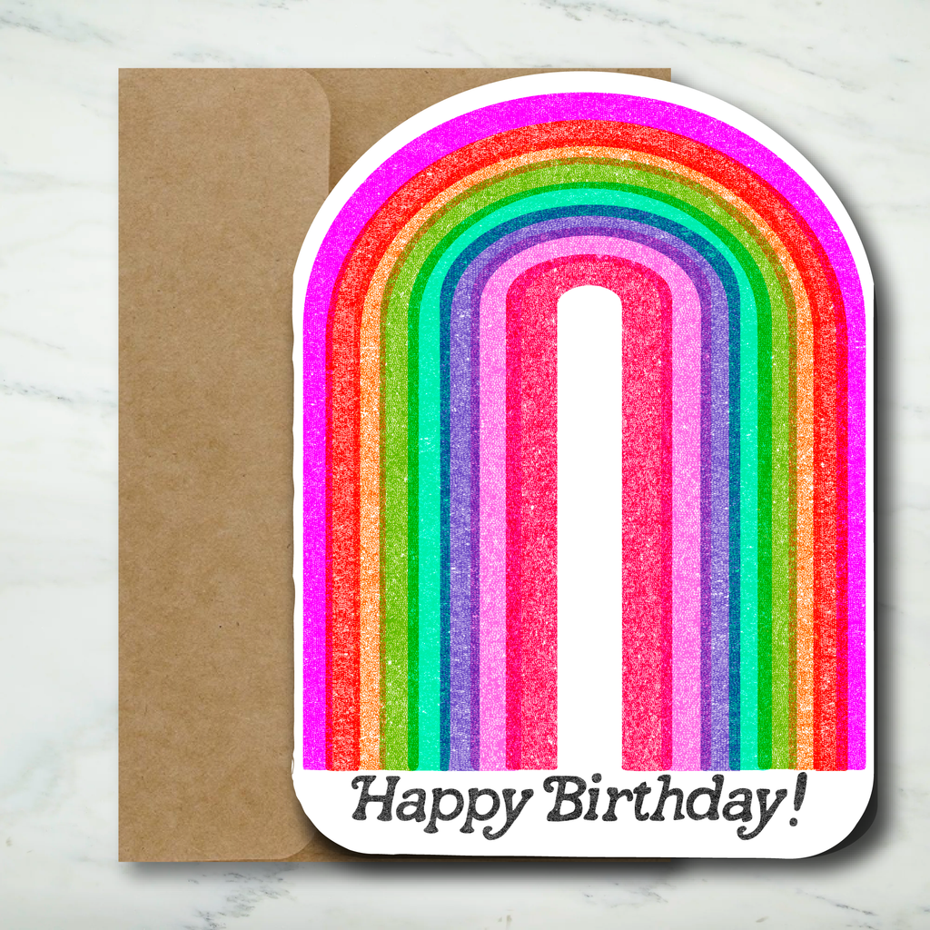 Happy Birthday Rainbow Greeting Card by Paper Chain Studios