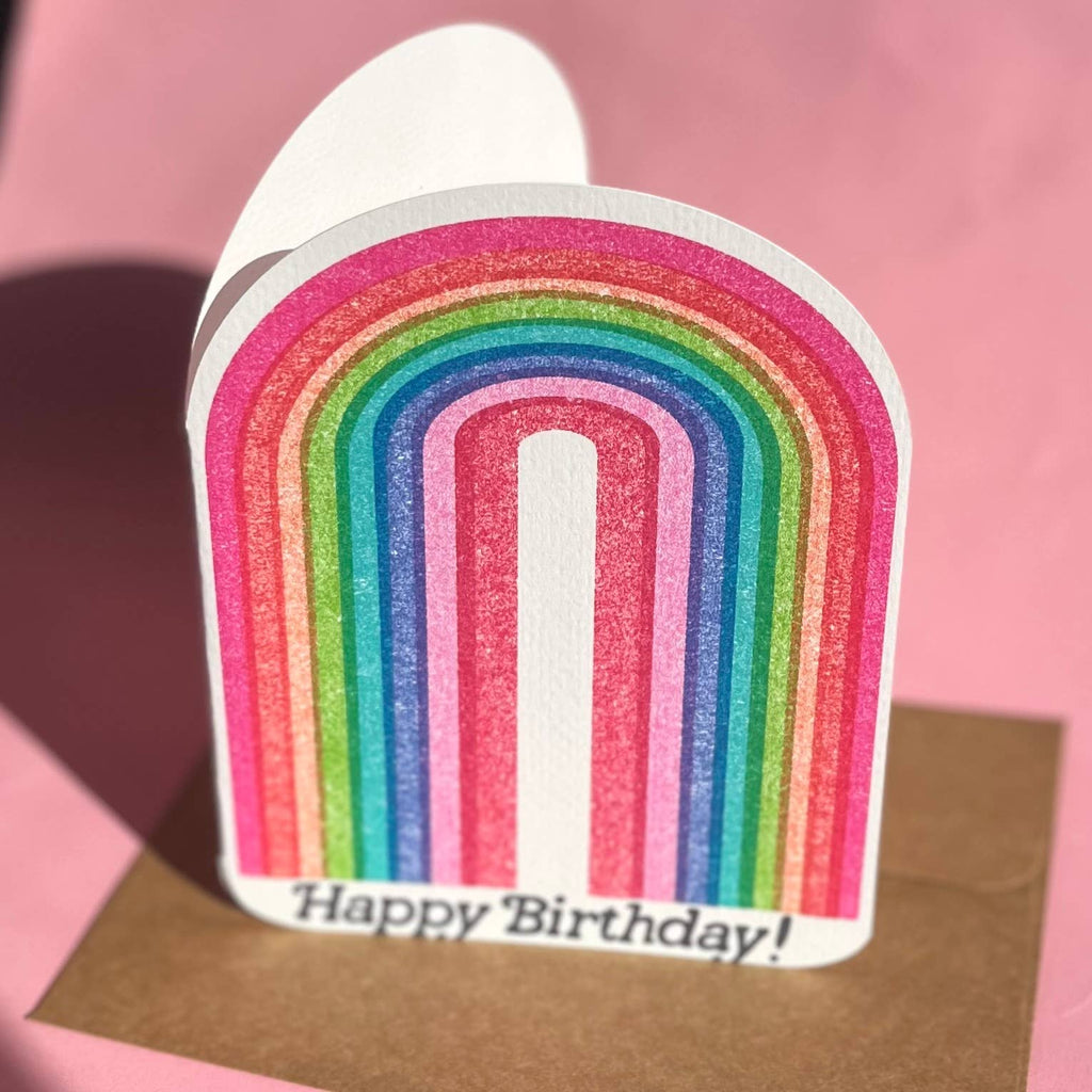 Happy Birthday Rainbow Greeting Card by Paper Chain Studios