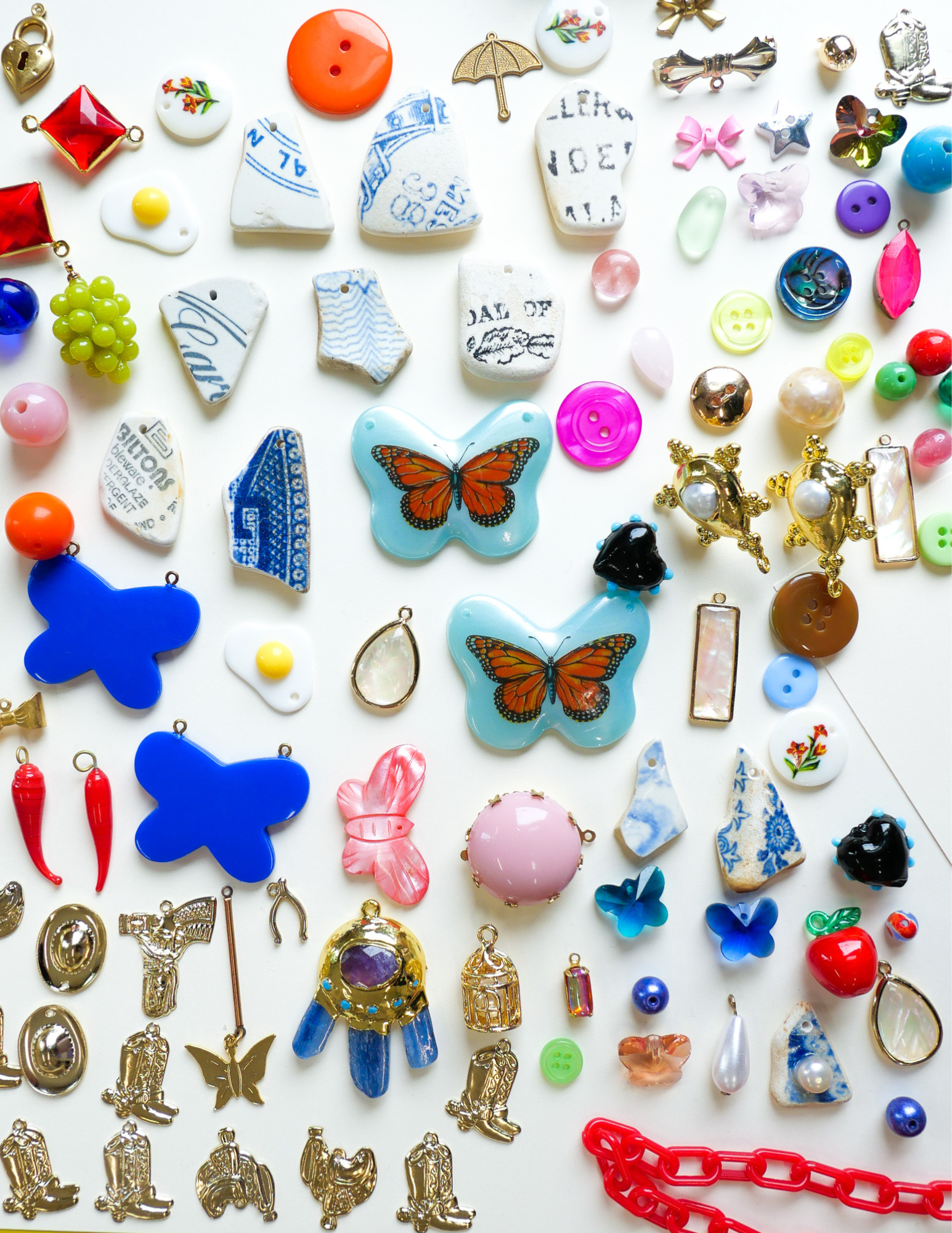 Deadstock & Vintage Assorted Charms in Pink Organizer Case *mystery craft bundle* by Haricot Vert