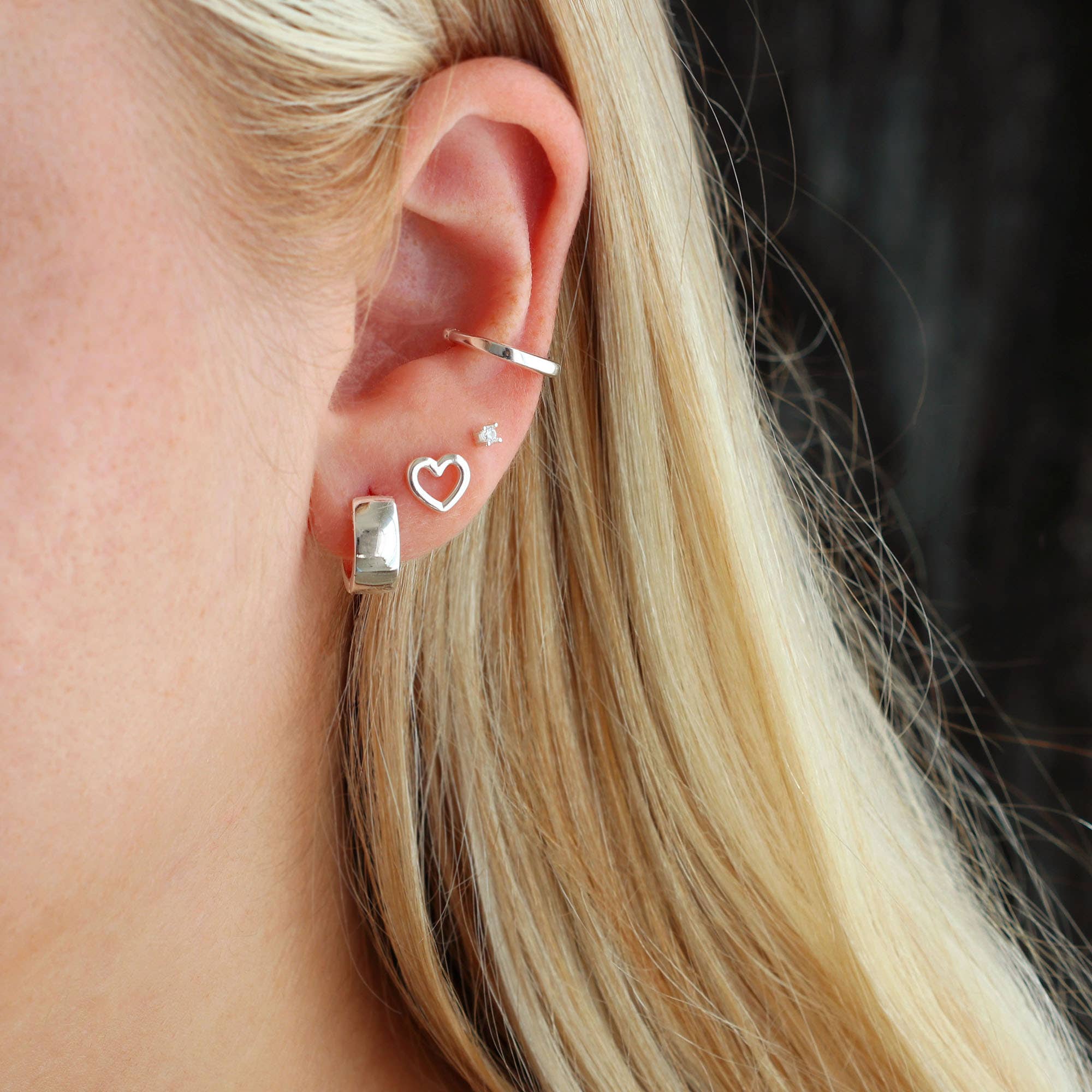 Kris Nations Wide Huggie Hoop Earrings in 18K Gold Vermeil