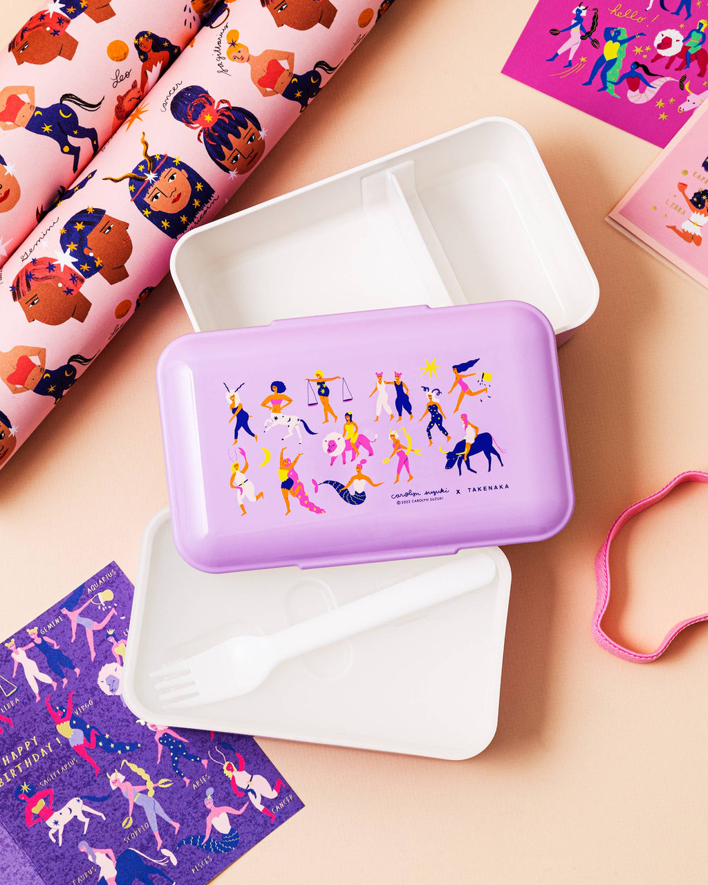 Bento Box by Takenaka x Carolyn Suzuki - Foodie Femme (Pink) or Astro Femme (Purple)