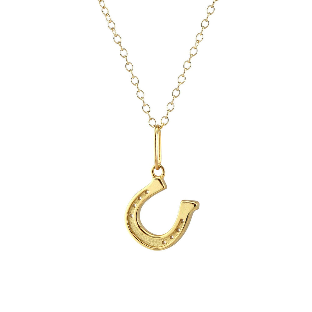 Horseshoe Charm Necklace 18K Gold Vermeil: 16-18 Inches