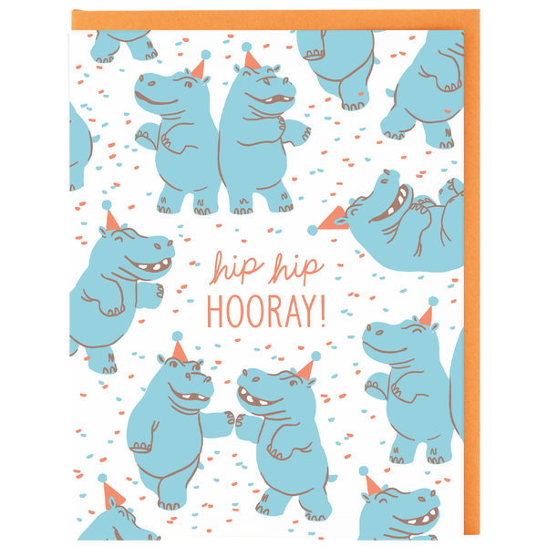 Smudge Ink - Hippo Dance Party Birthday Card