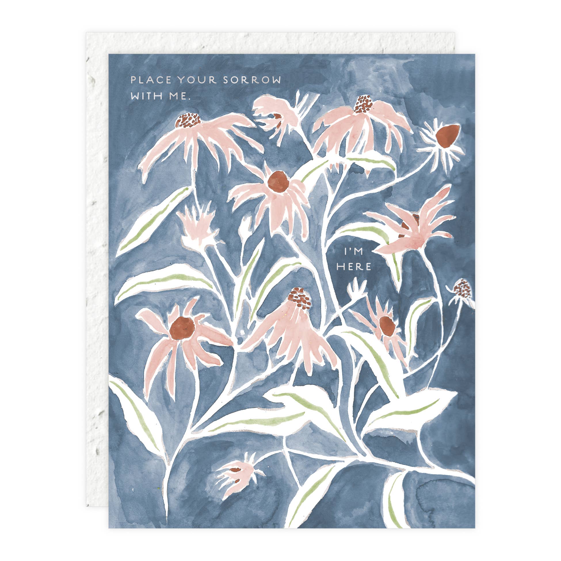 Pink Flowers Sympathy Greeting Card by Seedlings