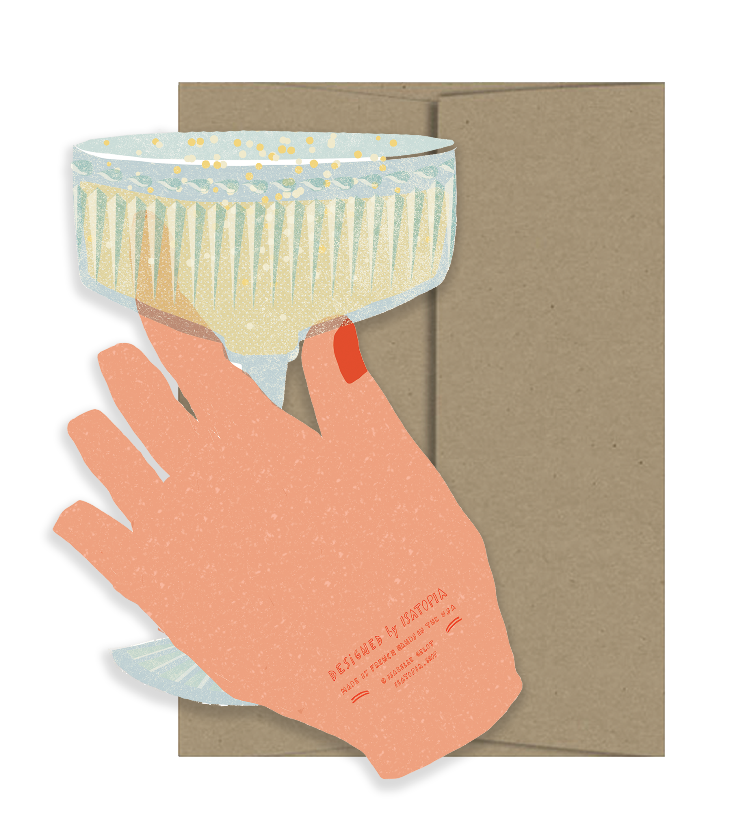 Coupe Chin-Chin Champagne Congratulations Greeting Card by Istatopia