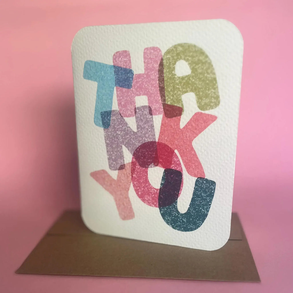 Colorful Thank You Greeting Card by Paper Chain Studios
