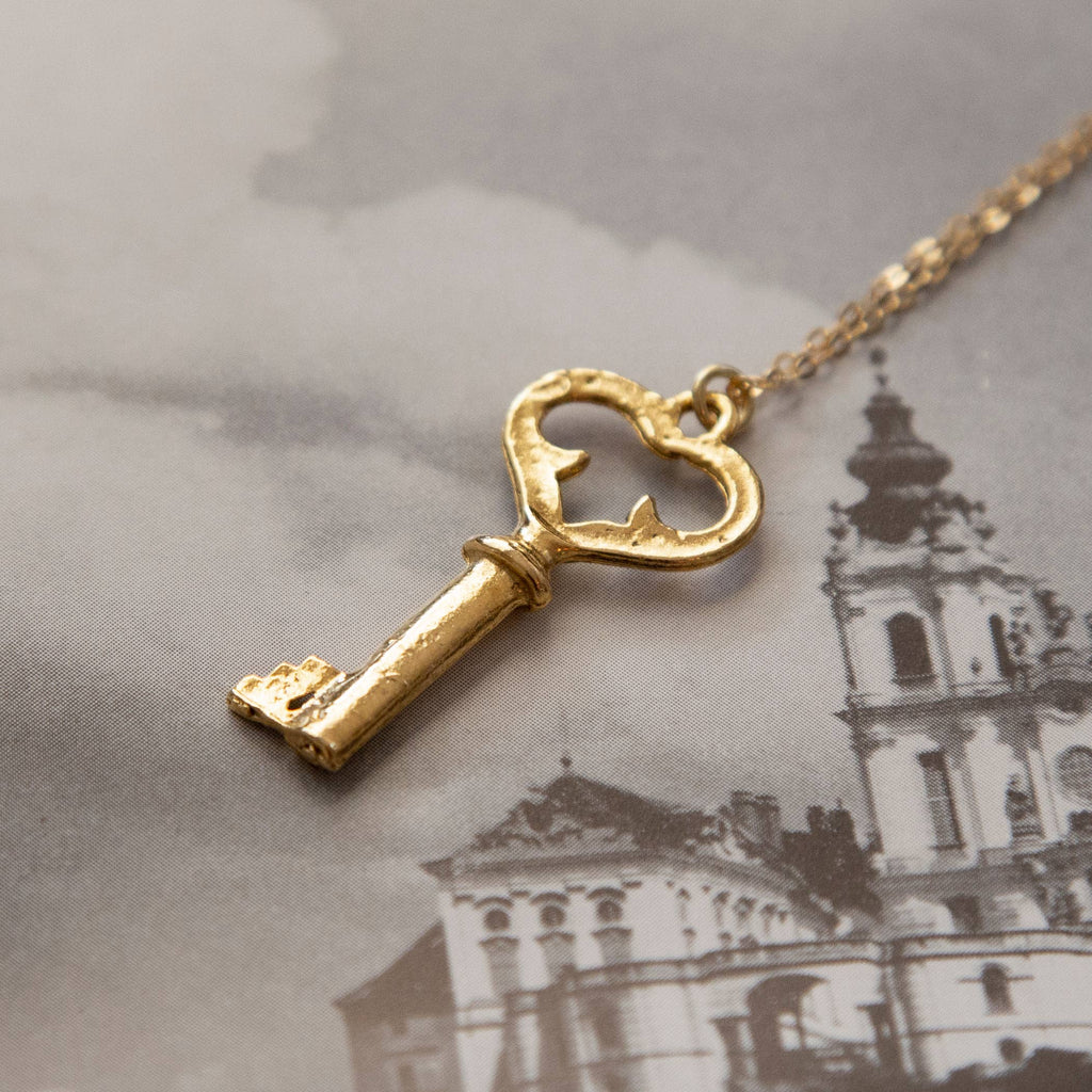 Vintage Gold Skeleton Key Necklace by Kindred Objects
