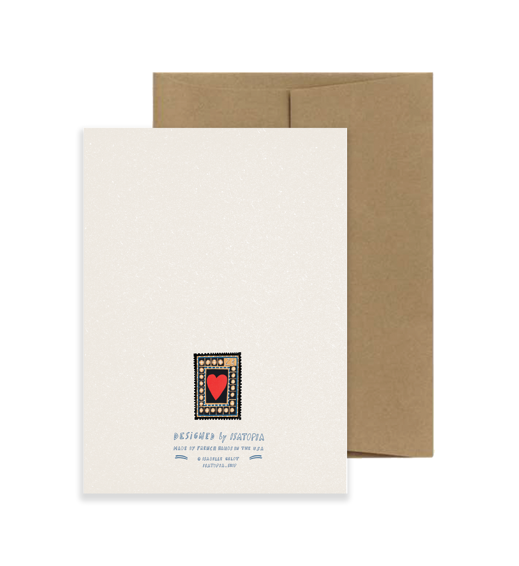 Heart Postage Stamp Greeting Card by Isatopia