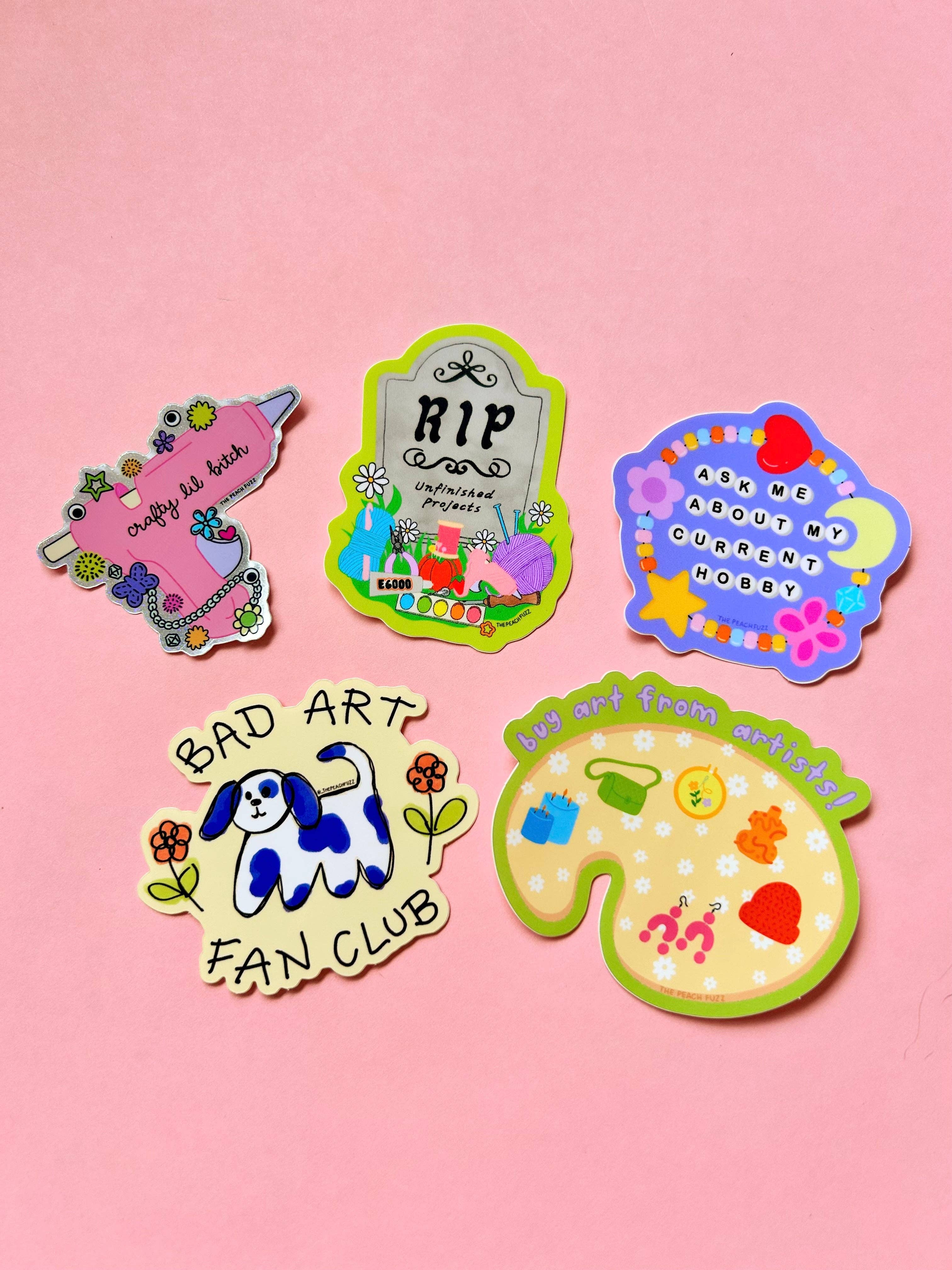 Crafty Lil Bitch Hot Glue Gun Glitter Sticker by The Peach Fuzz