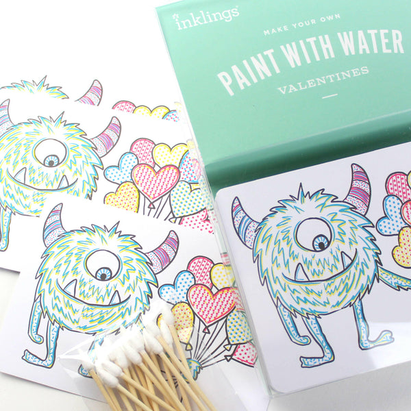 Paint With Water Monster Valentines.