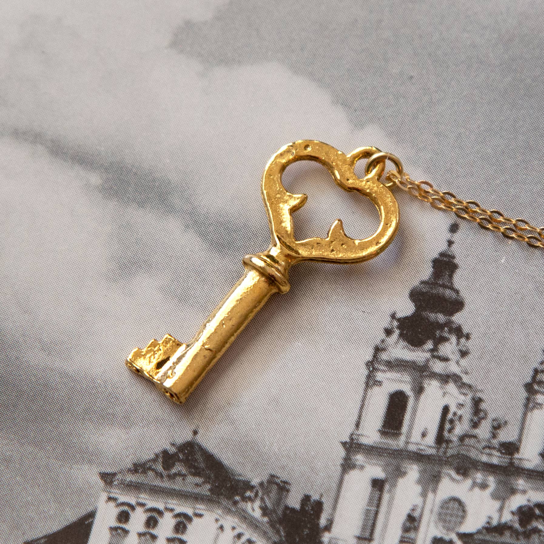 Vintage Gold Skeleton Key Necklace by Kindred Objects