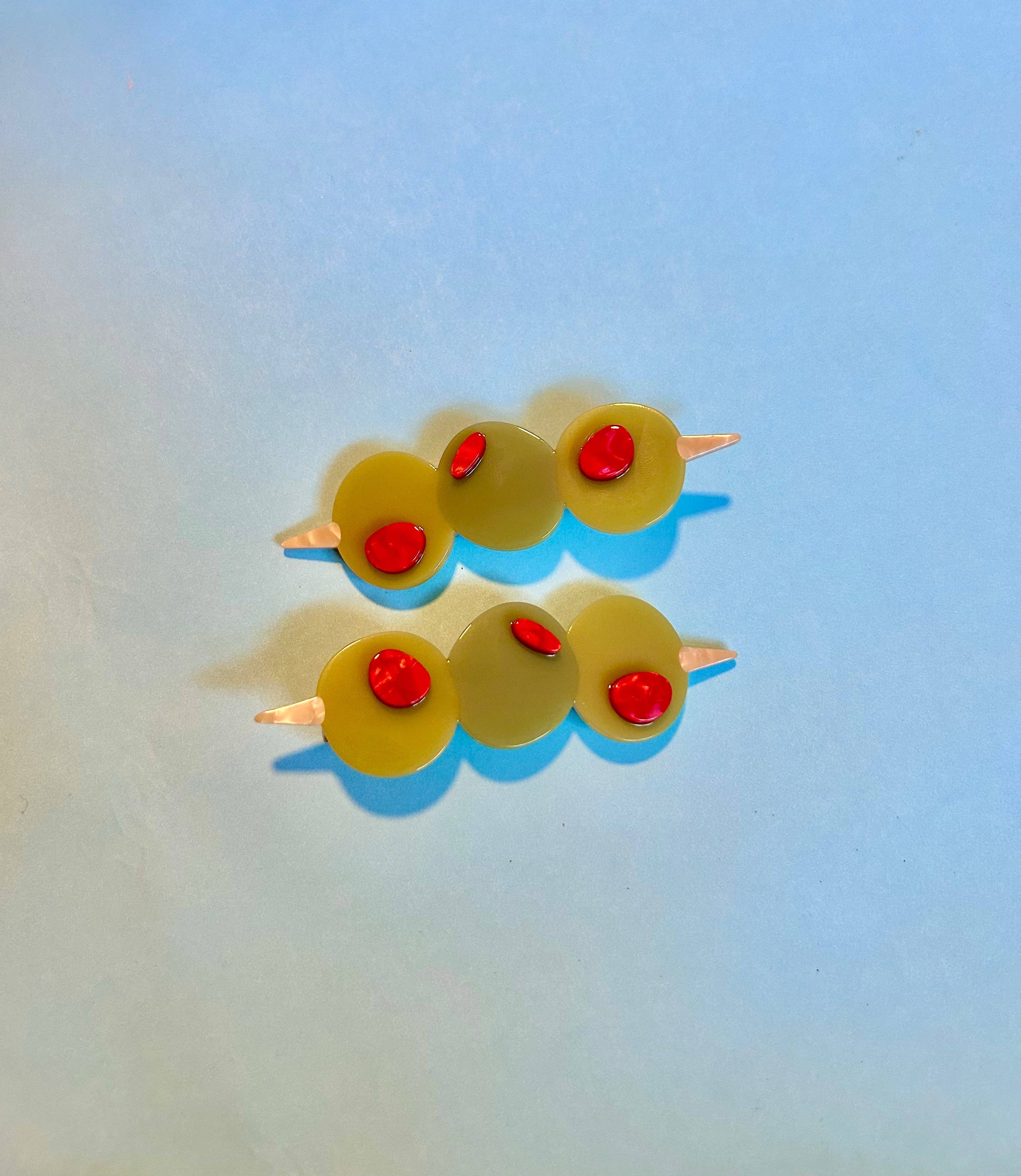 Stuffed Olive Hair Clip Set by The Peach Fuzz