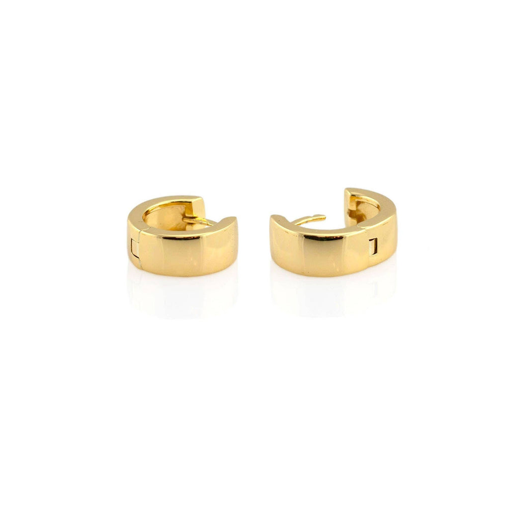 Kris Nations Wide Huggie Hoop Earrings in 18K Gold Vermeil