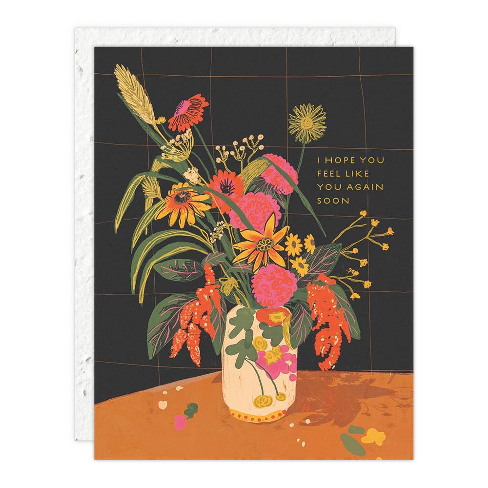Vase Still Life Get Well Greeting Card by Seedlings