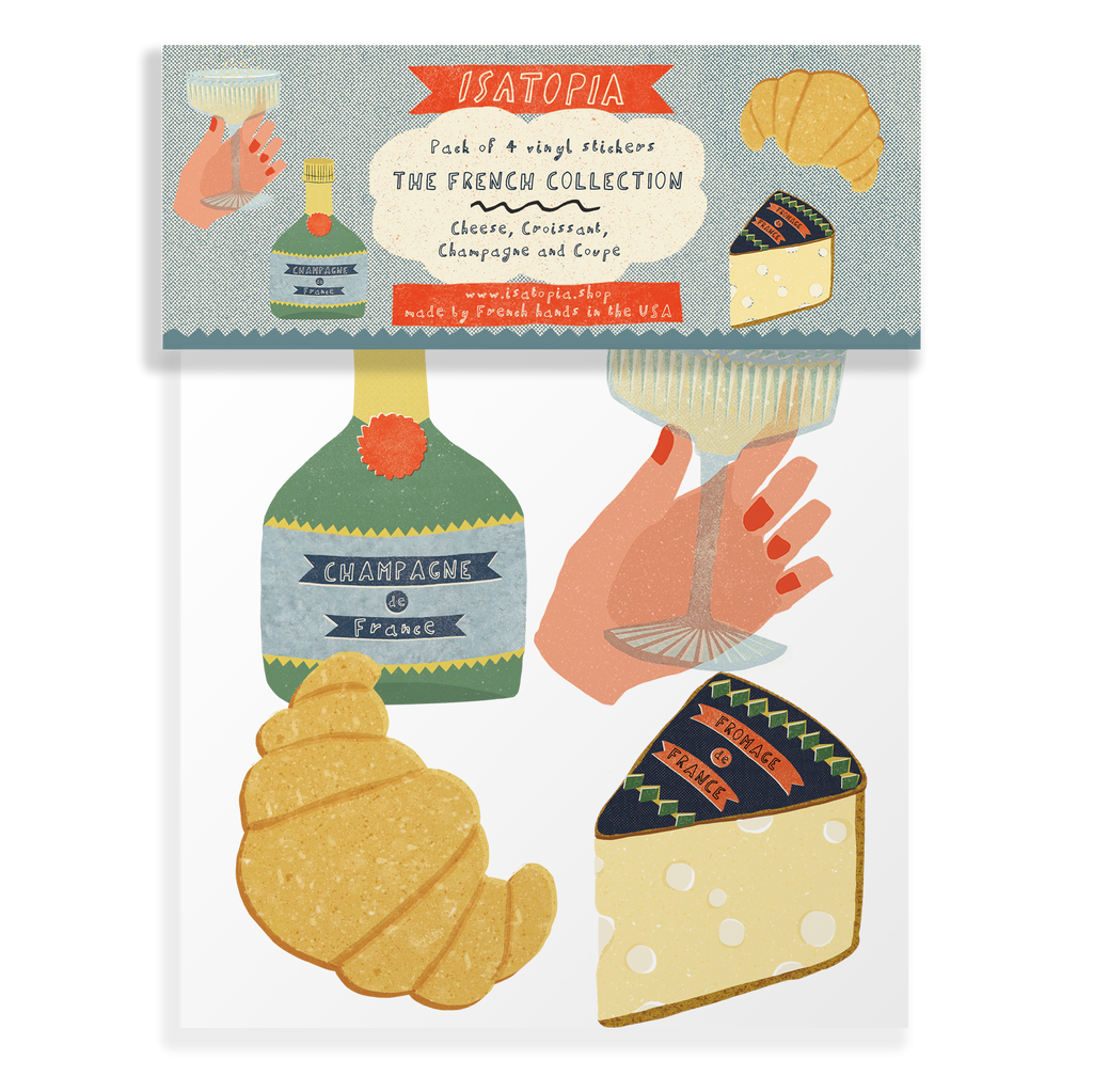 Champagne, Cheese, Croissants, & Coupe Sticker Pack