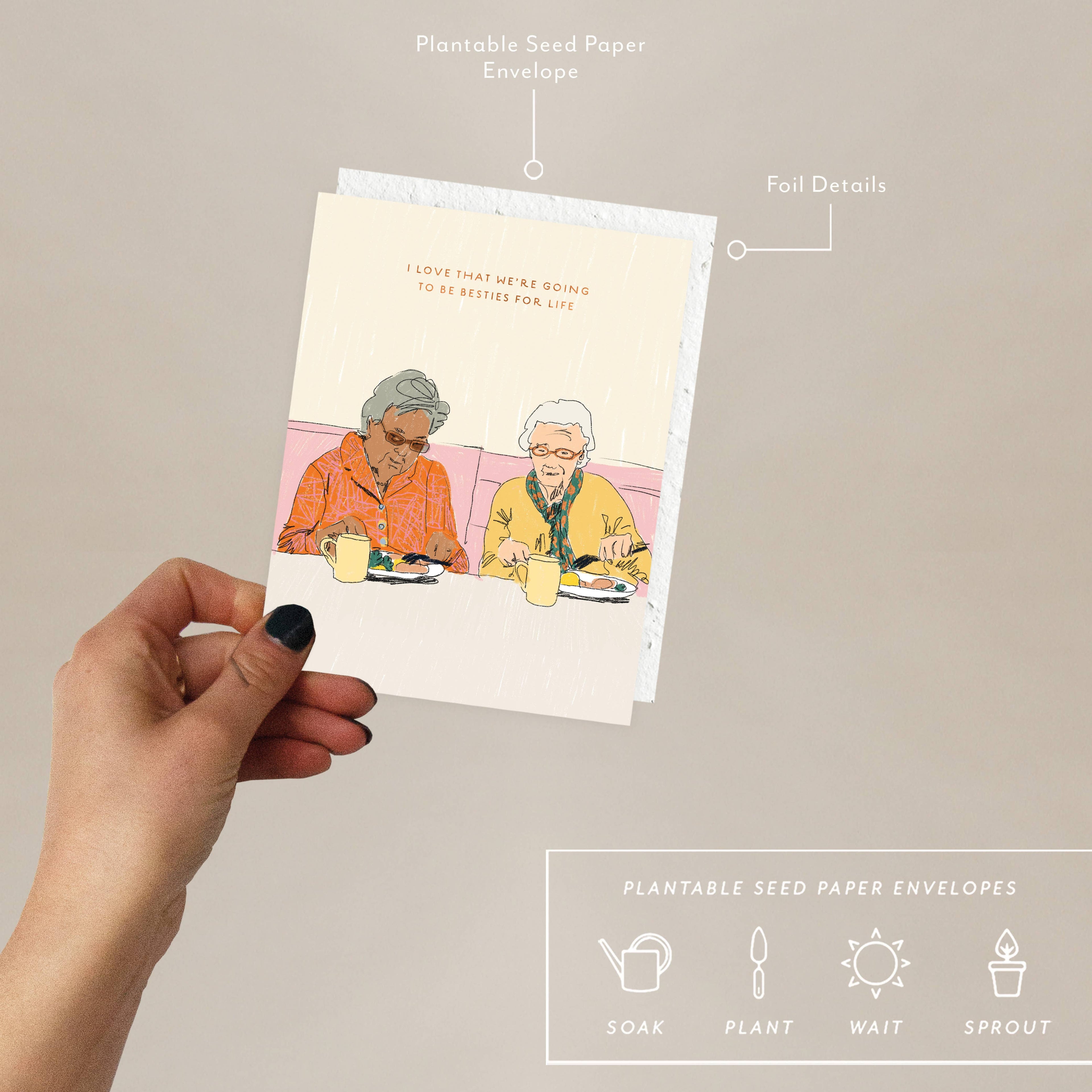 Besties for Life Friendship Greeting Card by Seedlings