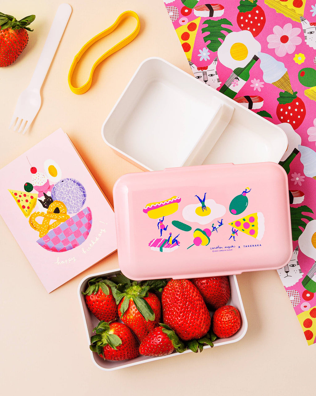 Bento Box by Takenaka x Carolyn Suzuki - Foodie Femme (Pink) or Astro Femme (Purple)