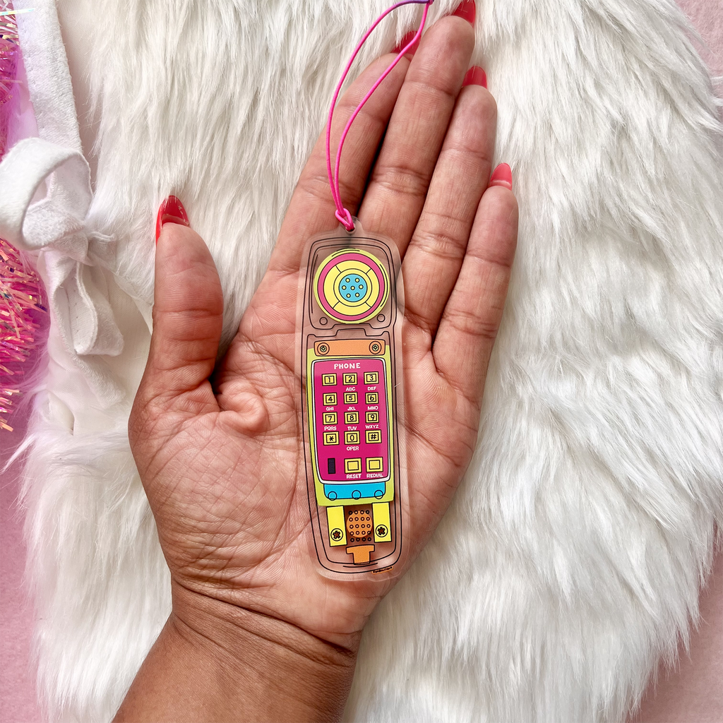 Retro 90s Clear Phone - Acrylic Christmas Tree Ornament by Siyo Boutique