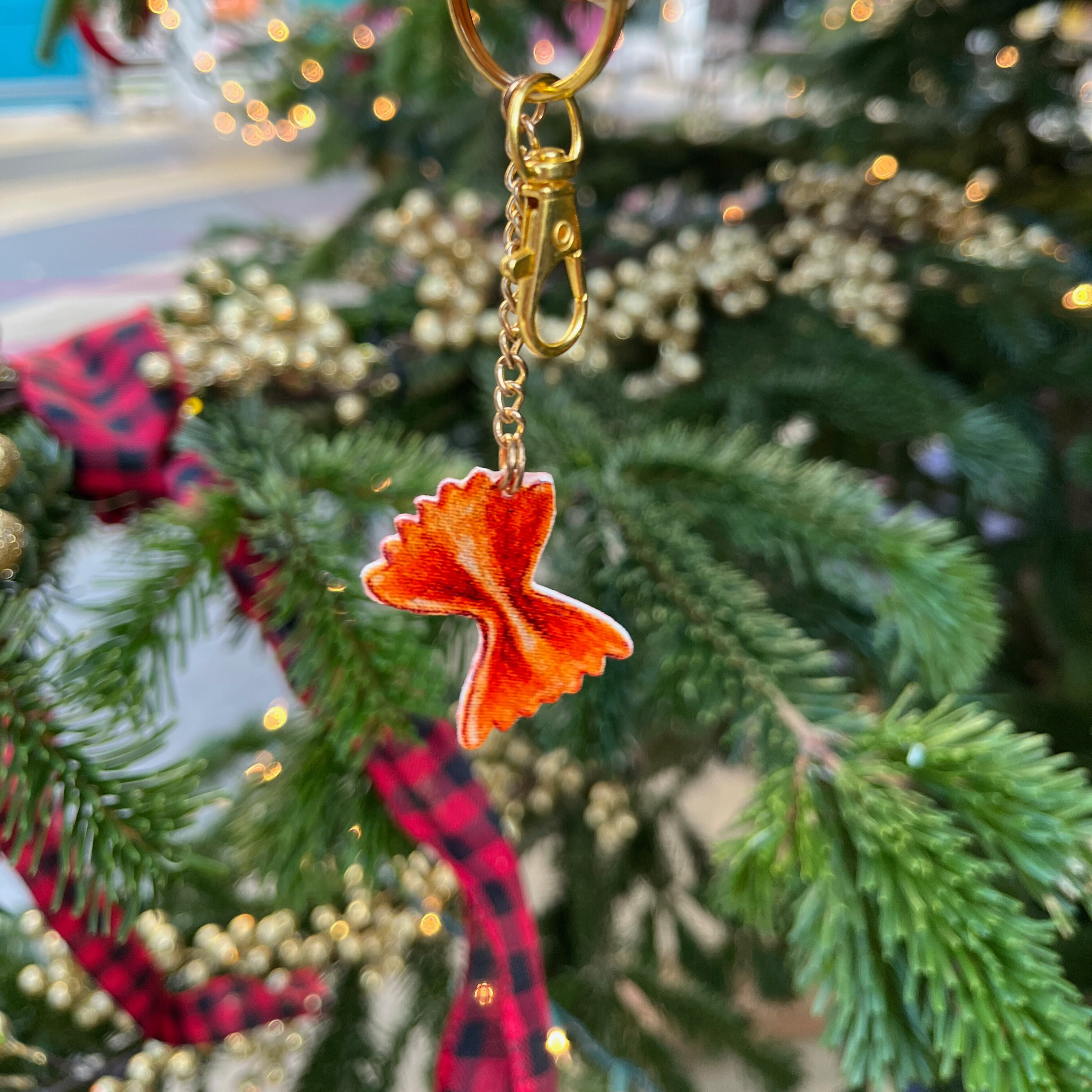 Designer Bag Charm by Hello Adrianne, Farfalle / Chain extension