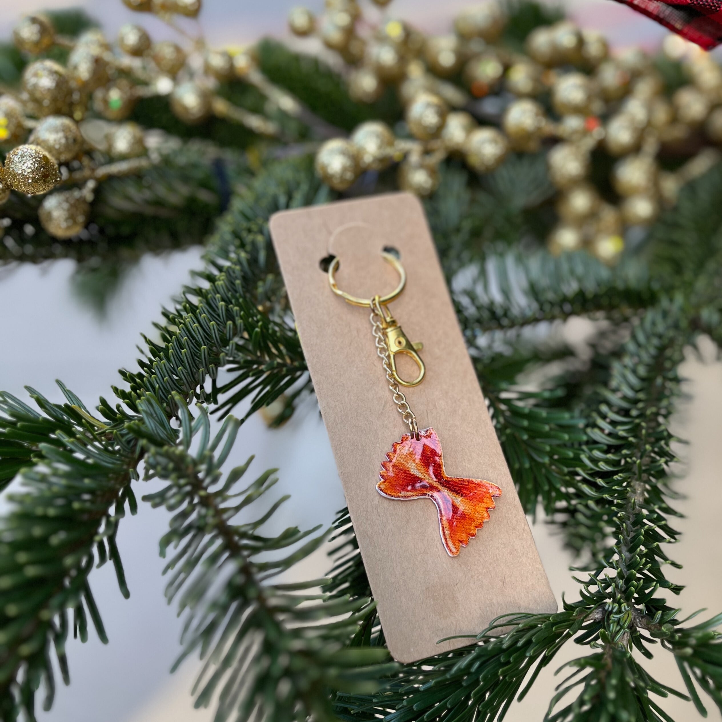 Designer Bag Charm by Hello Adrianne, Farfalle / Chain extension