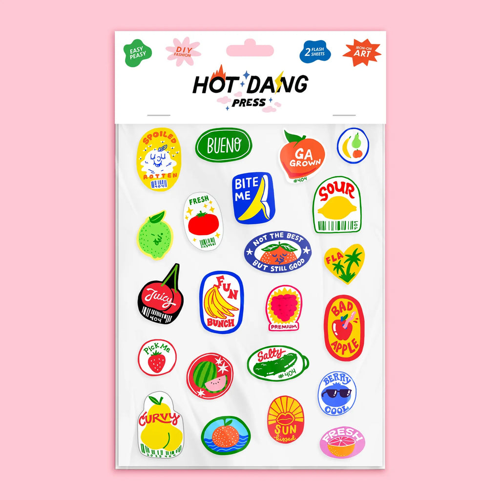Iron-On Art Transfers: Produce Stickers Sheet Set