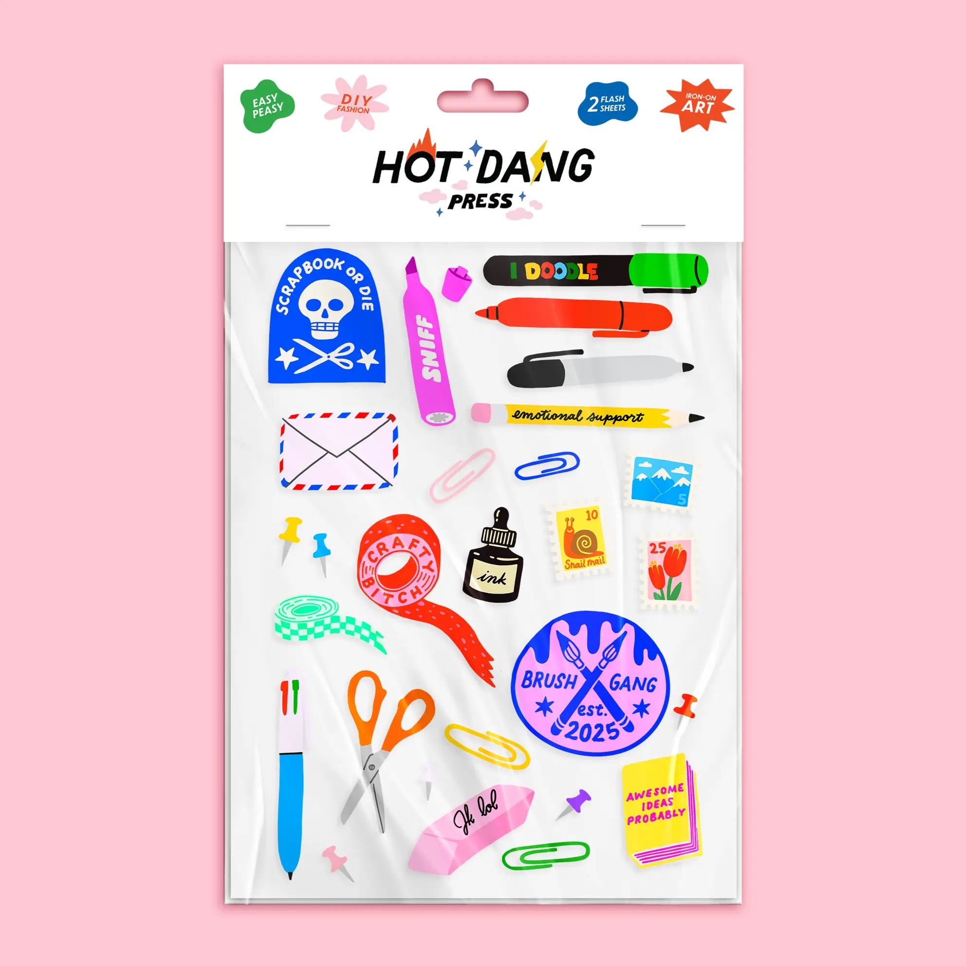 Iron-On Art Transfers: Stationery Addict Sheet Set