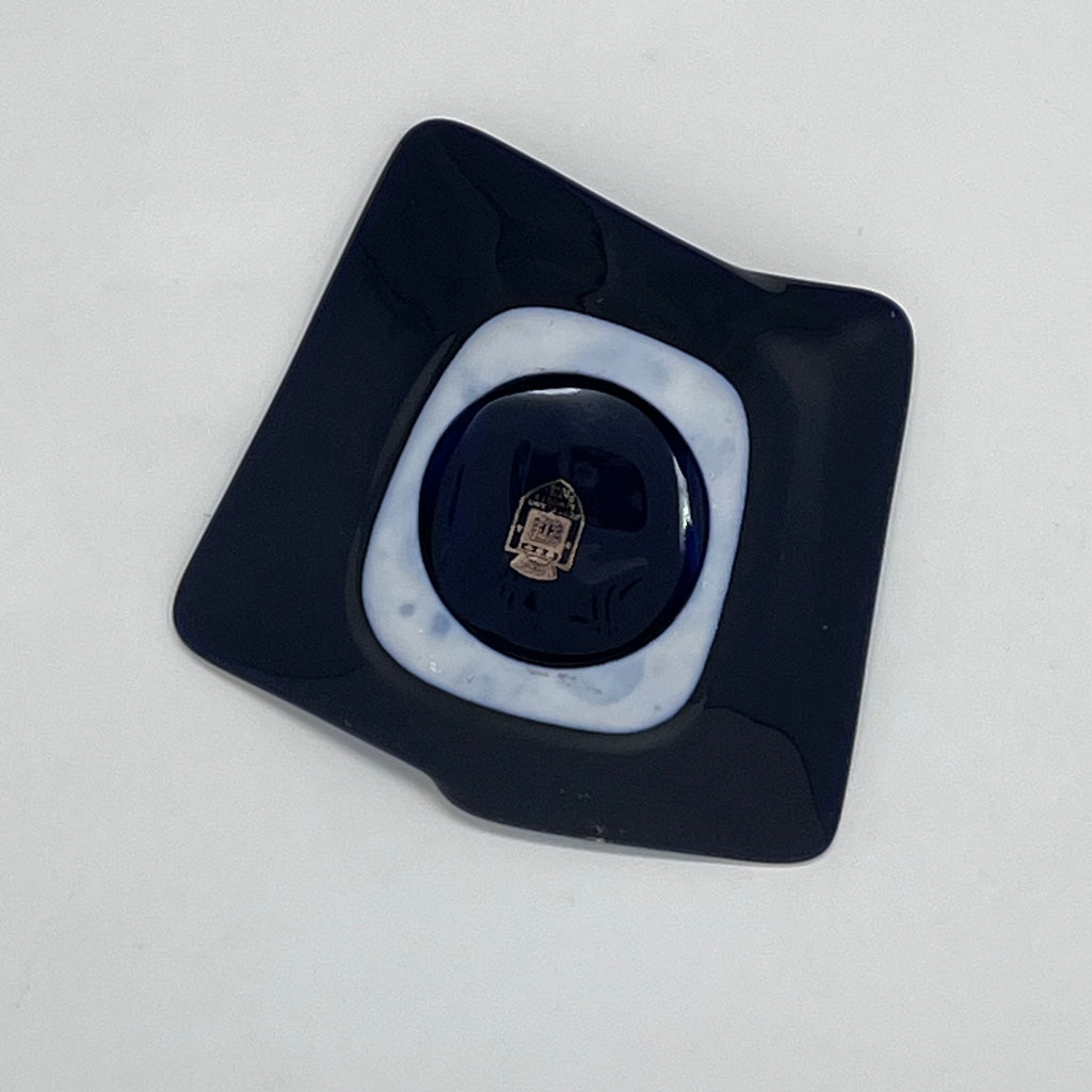 Vintage Limoges France Cobalt Blue & 22K Gold Cameo Porcelain Dish