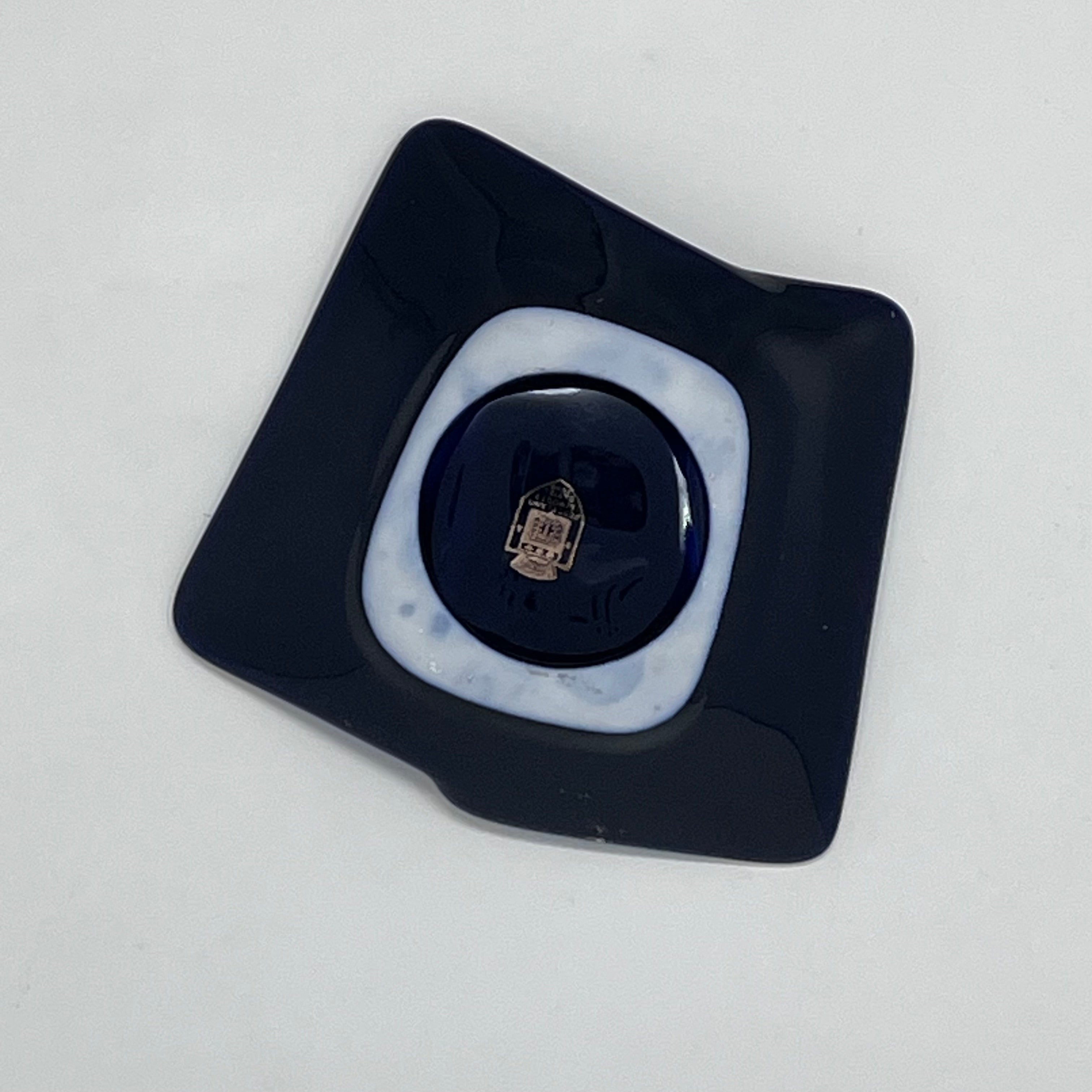 Vintage Limoges France Cobalt Blue & 22K Gold Cameo Porcelain Dish