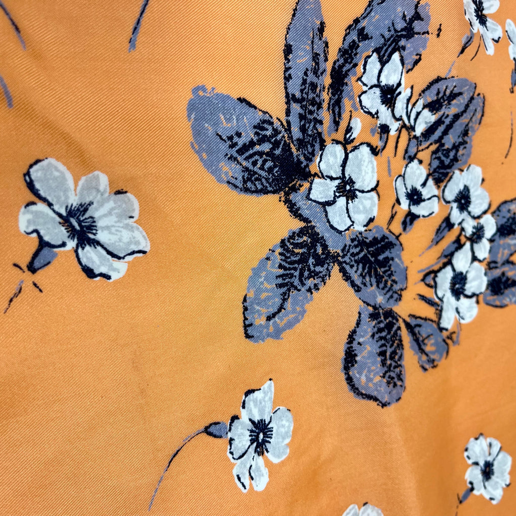 Vintage 1950s Orange & White Floral Jacqmar Scarf