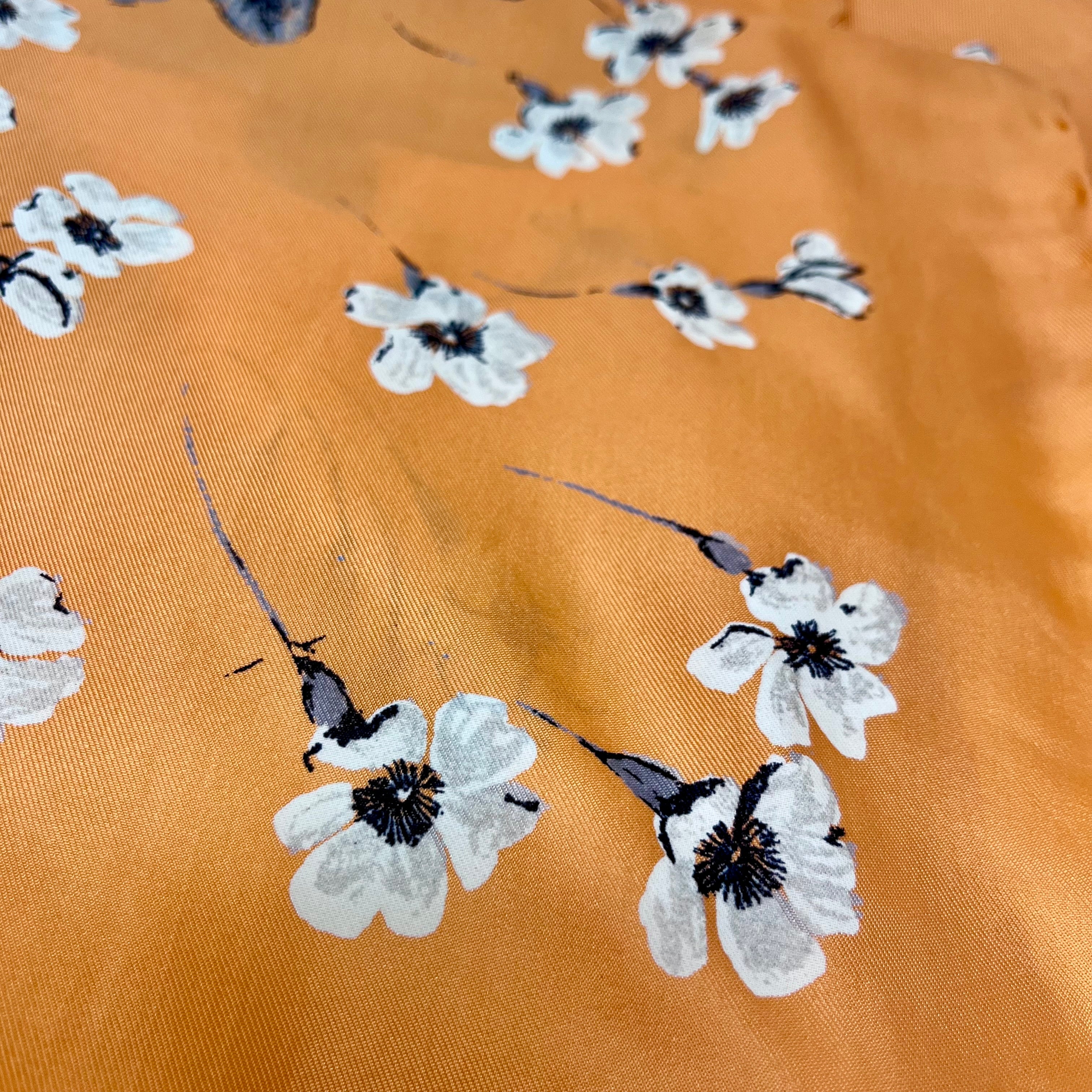 Vintage 1950s Orange & White Floral Jacqmar Scarf