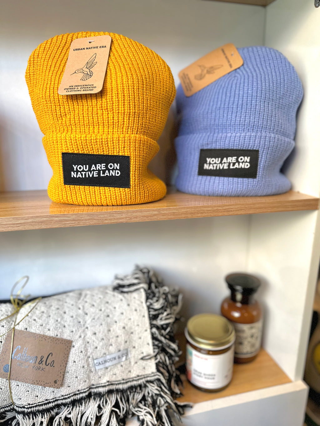 Blue You Are On Native Land beanie