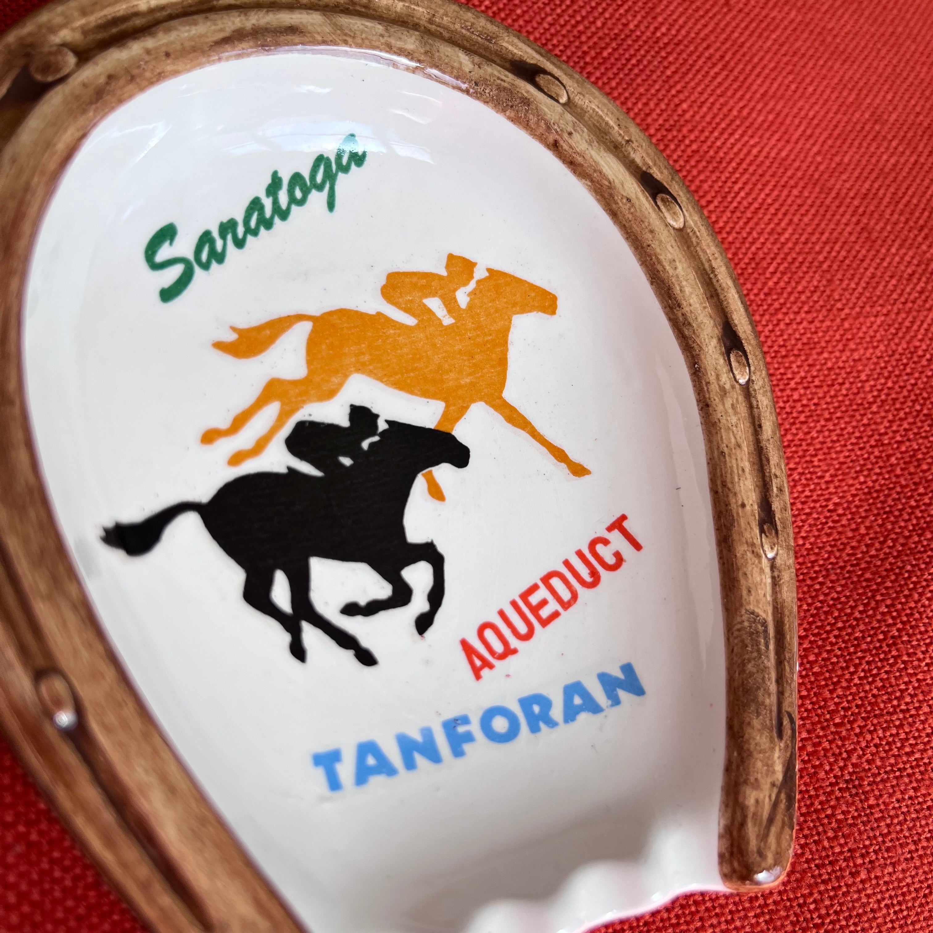 Vintage Tanforan Race Track Horseshoe Ashtray, Trinket Dish