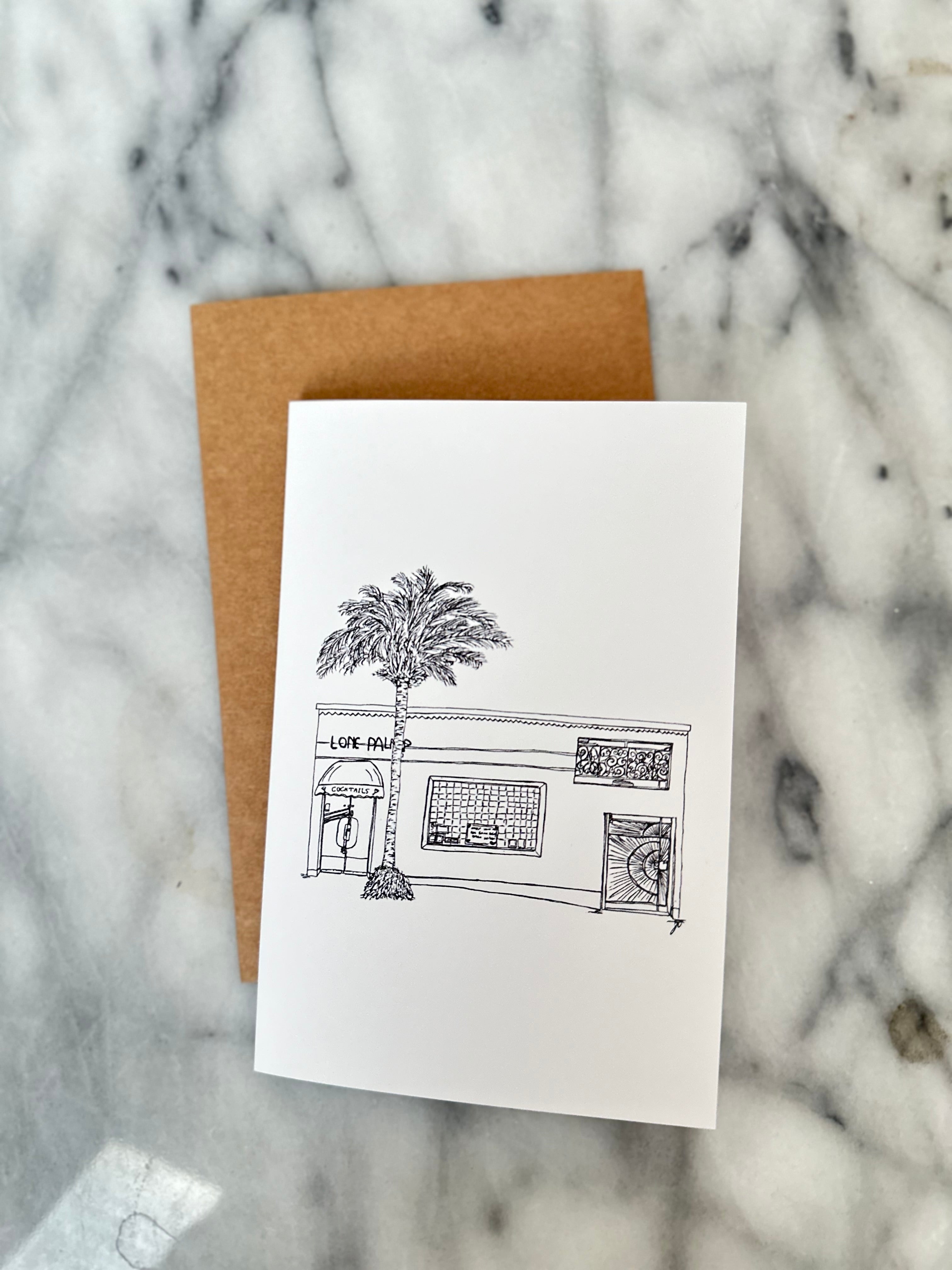 San Francisco Lone Palm Greeting Card by Local Artist sfneighbors