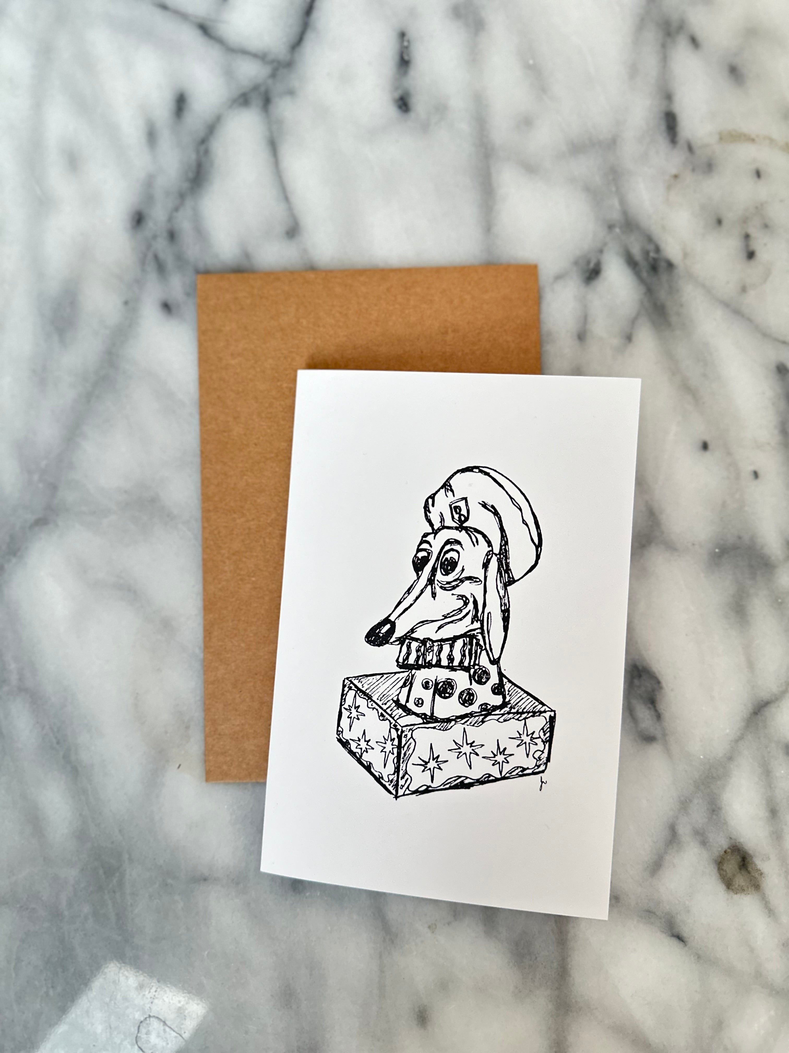 San Francisco Doggy Diner Greeting Card by Local Artist sfneighbors