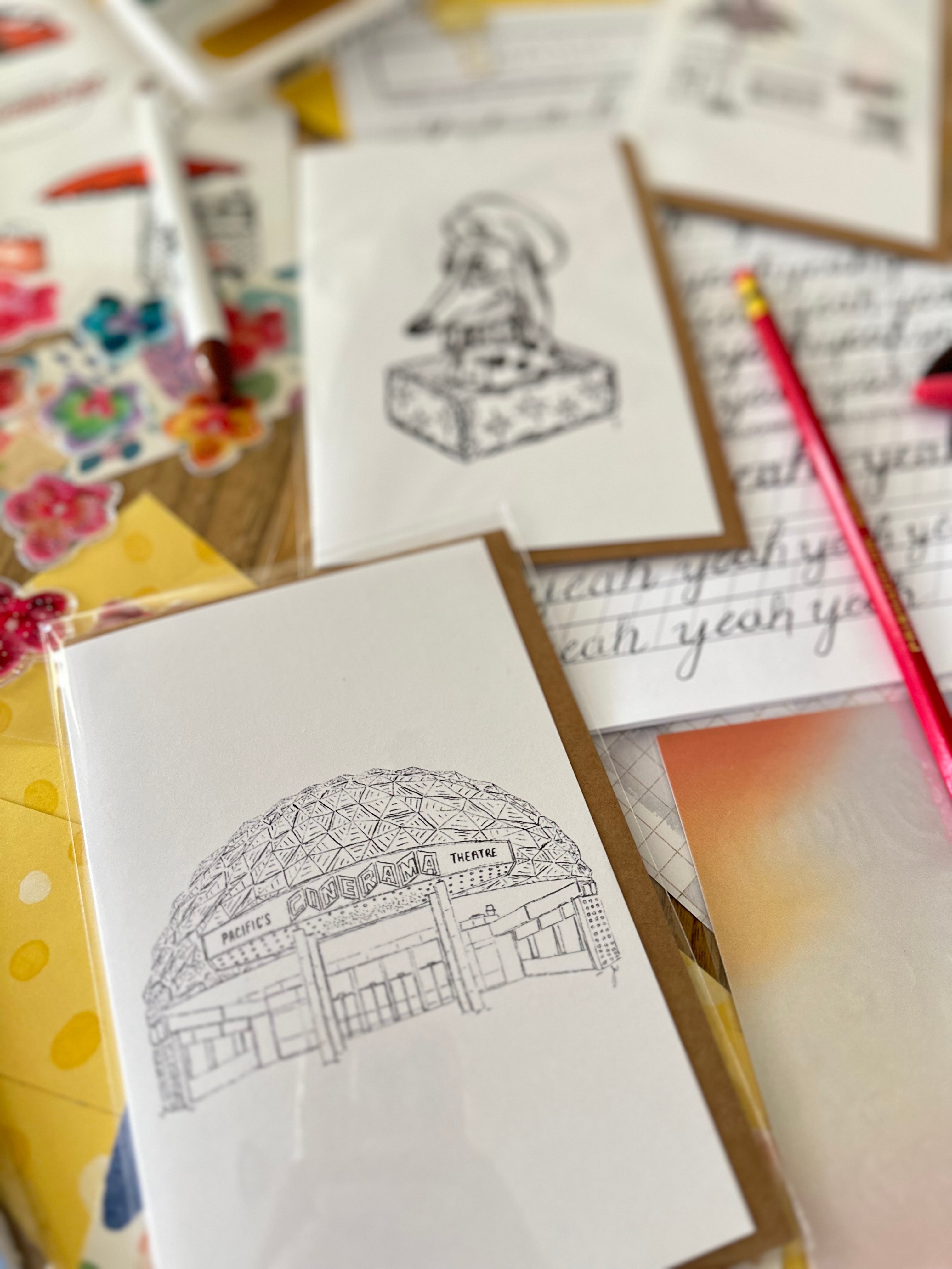 San Francisco Doggy Diner Greeting Card by Local Artist sfneighbors
