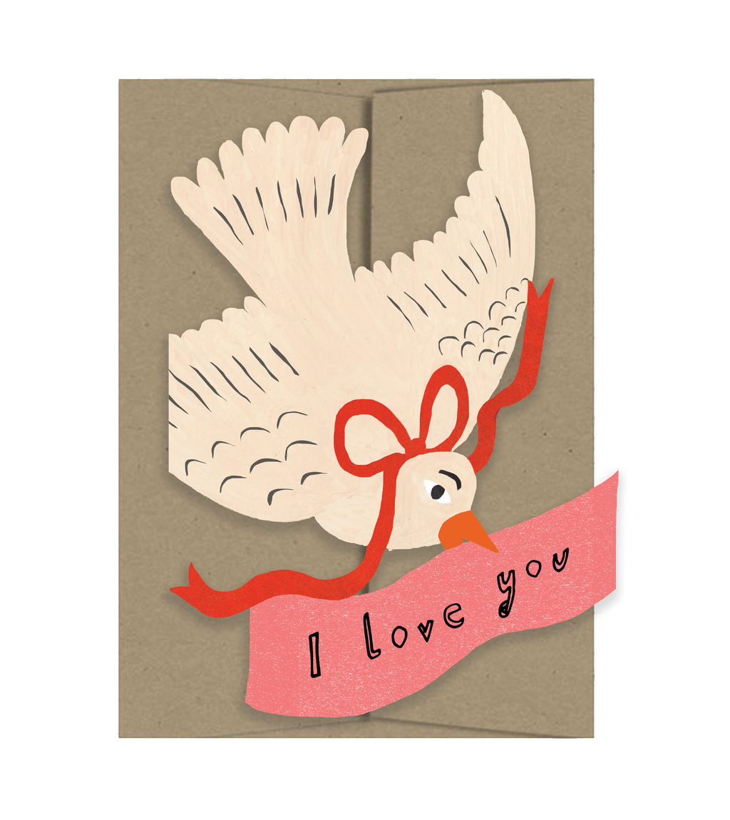 Love You Bird Greeting Card by Istatopia
