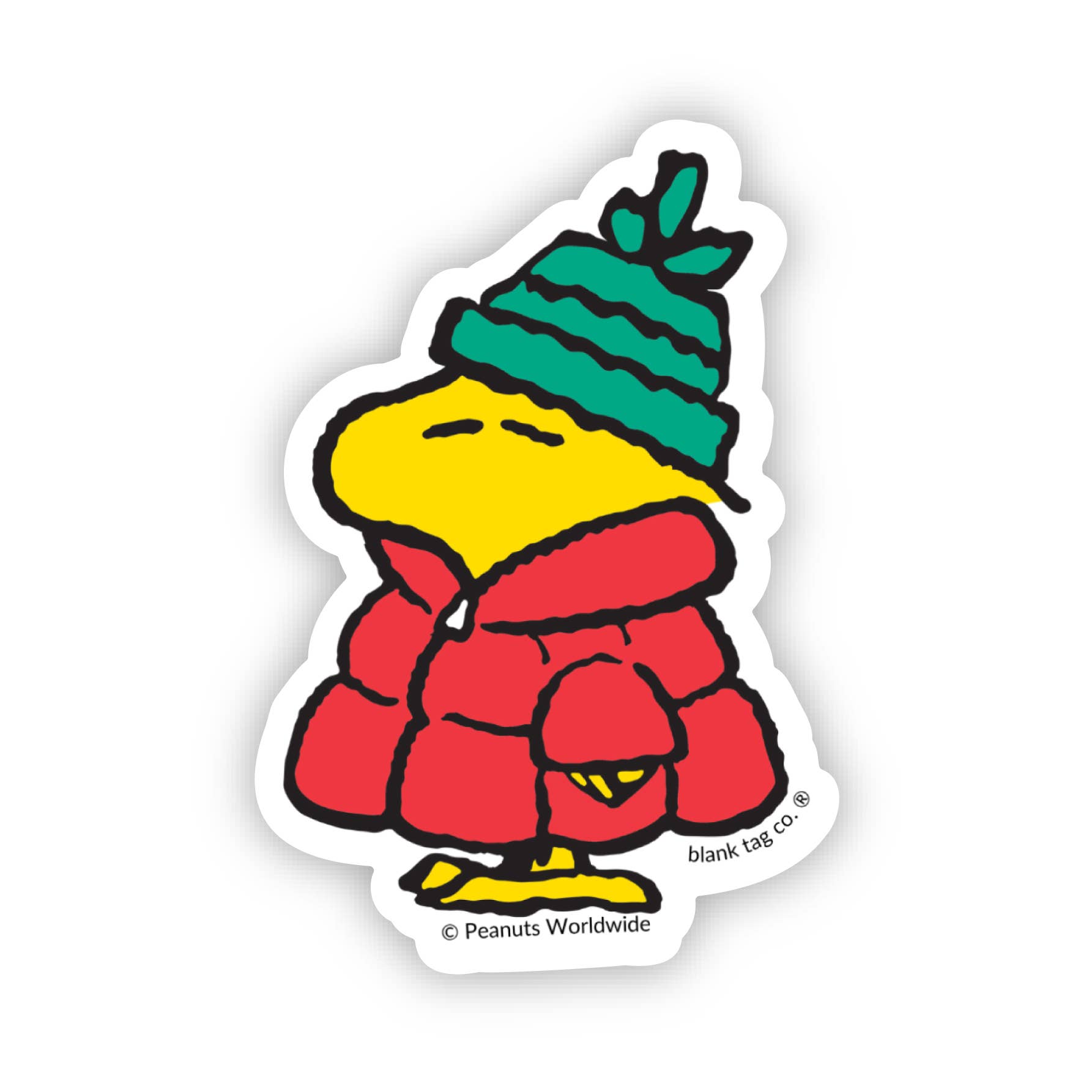 Puffy Jacket Woodstock Licensed Peanuts® Waterproof Sticker by Blank Tag Co.