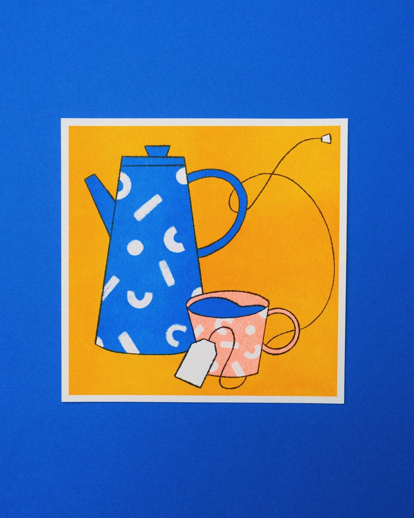 Cozy Tea Risograph Print by Studio Claudia