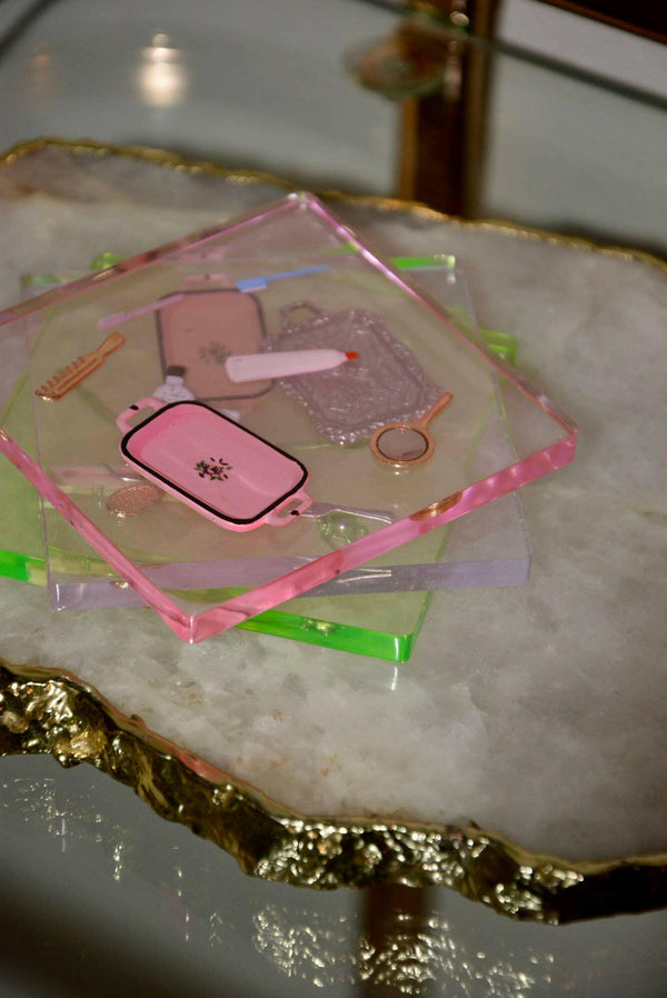 Acrylic Tinted Dollhouse Toy Coaster Set.