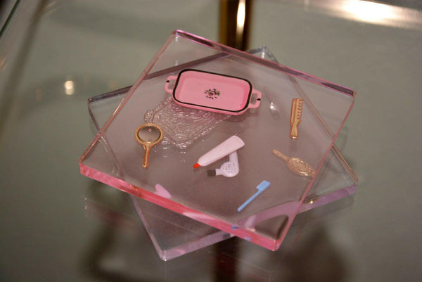 Acrylic Tinted Dollhouse Toy Coaster Set.