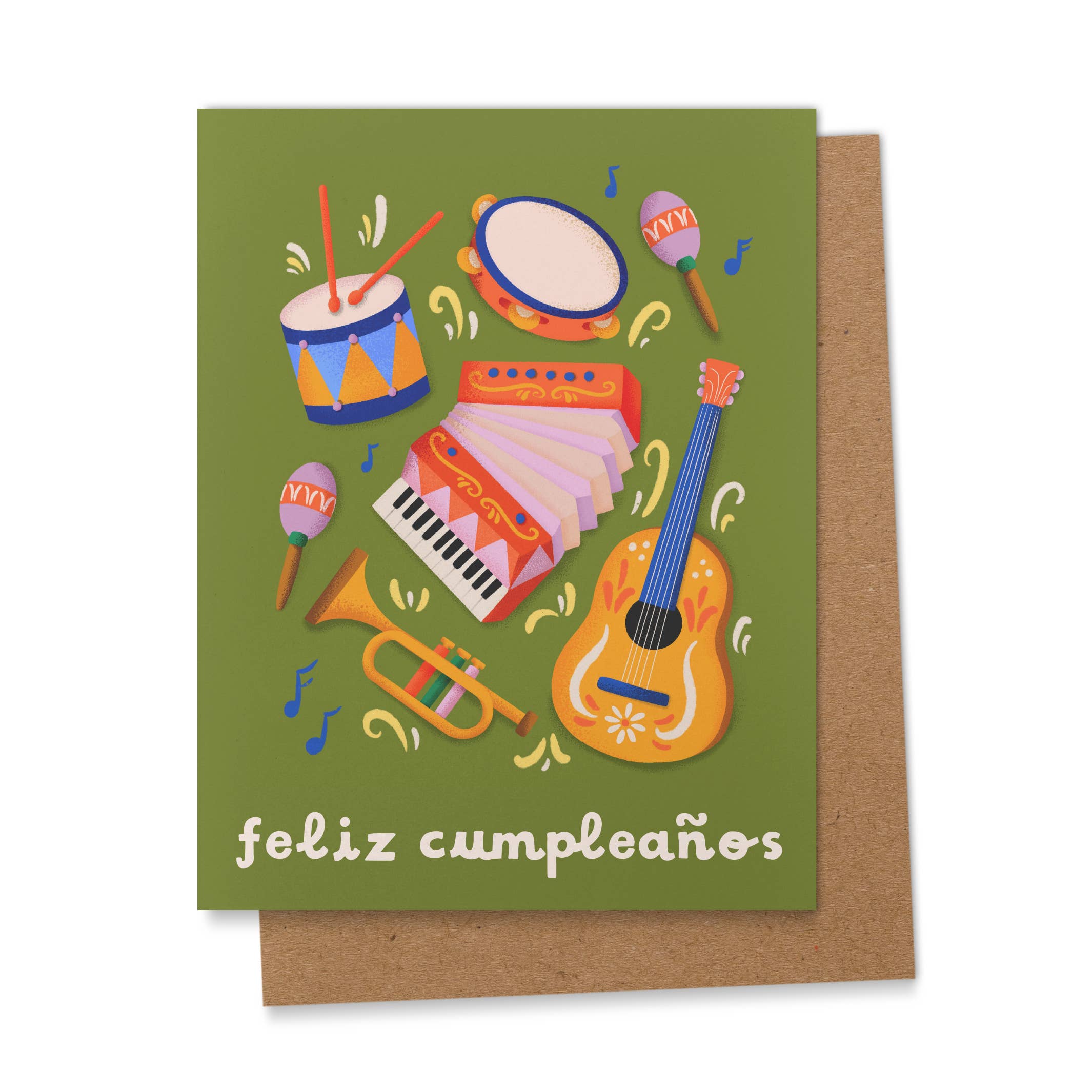 Ana Peake - Mariachi Instruments- Feliz Cumple Birthday Greeting Card
