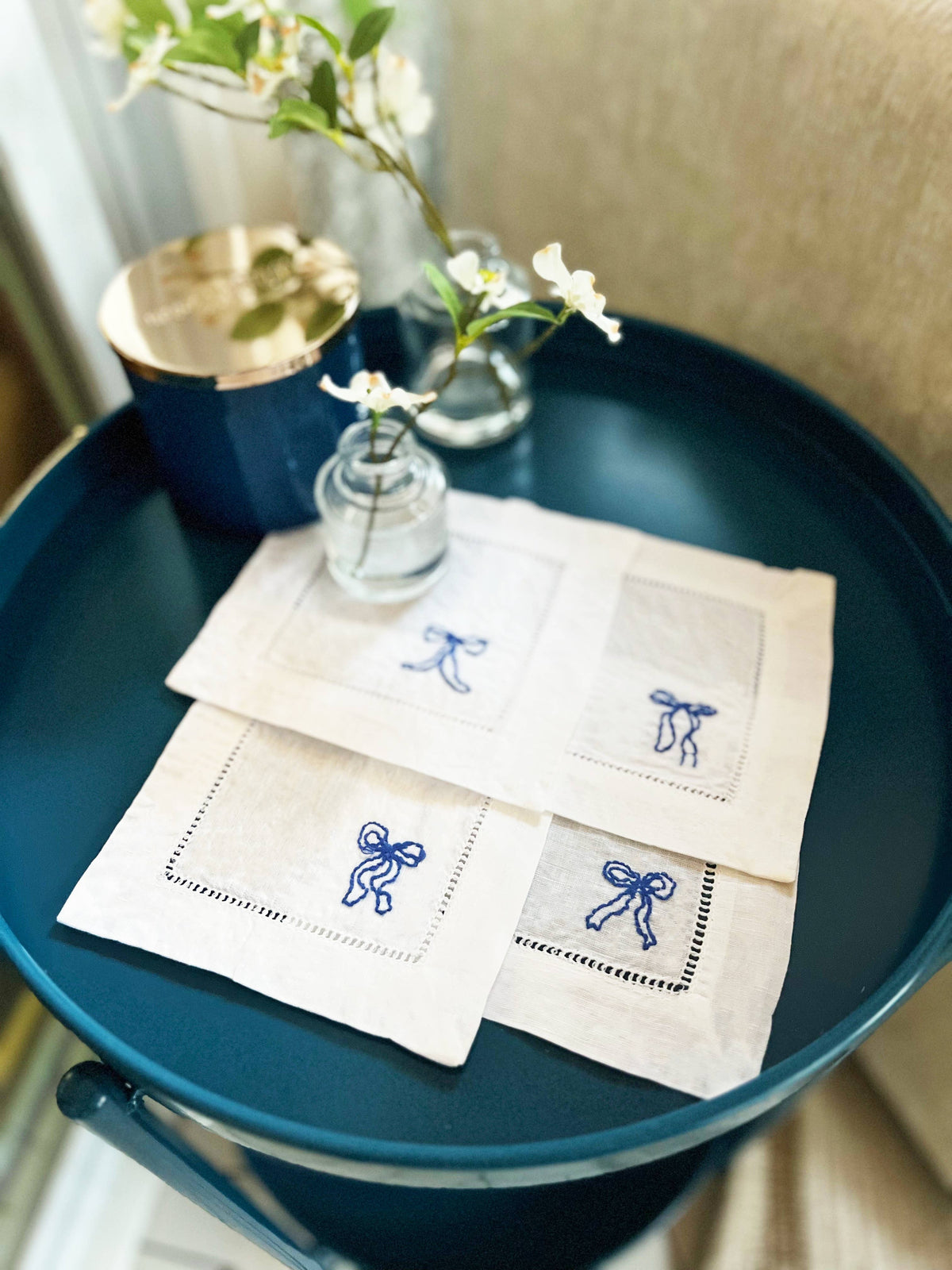 DIY Ribbon Bow Napkins Embroidery Kit