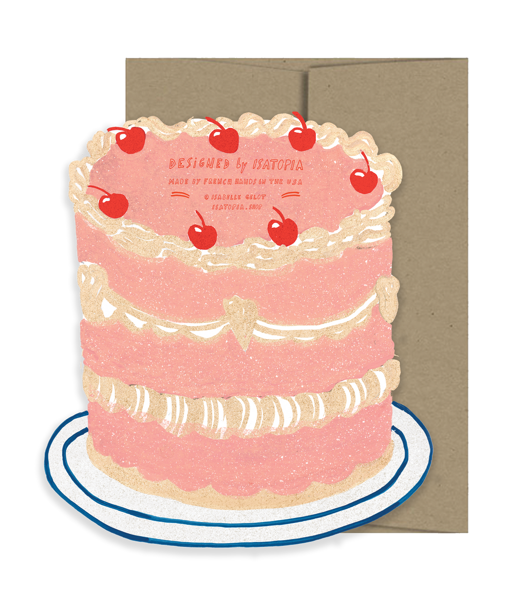 Pink Layer Cake Blank Greeting Card by Istatopia