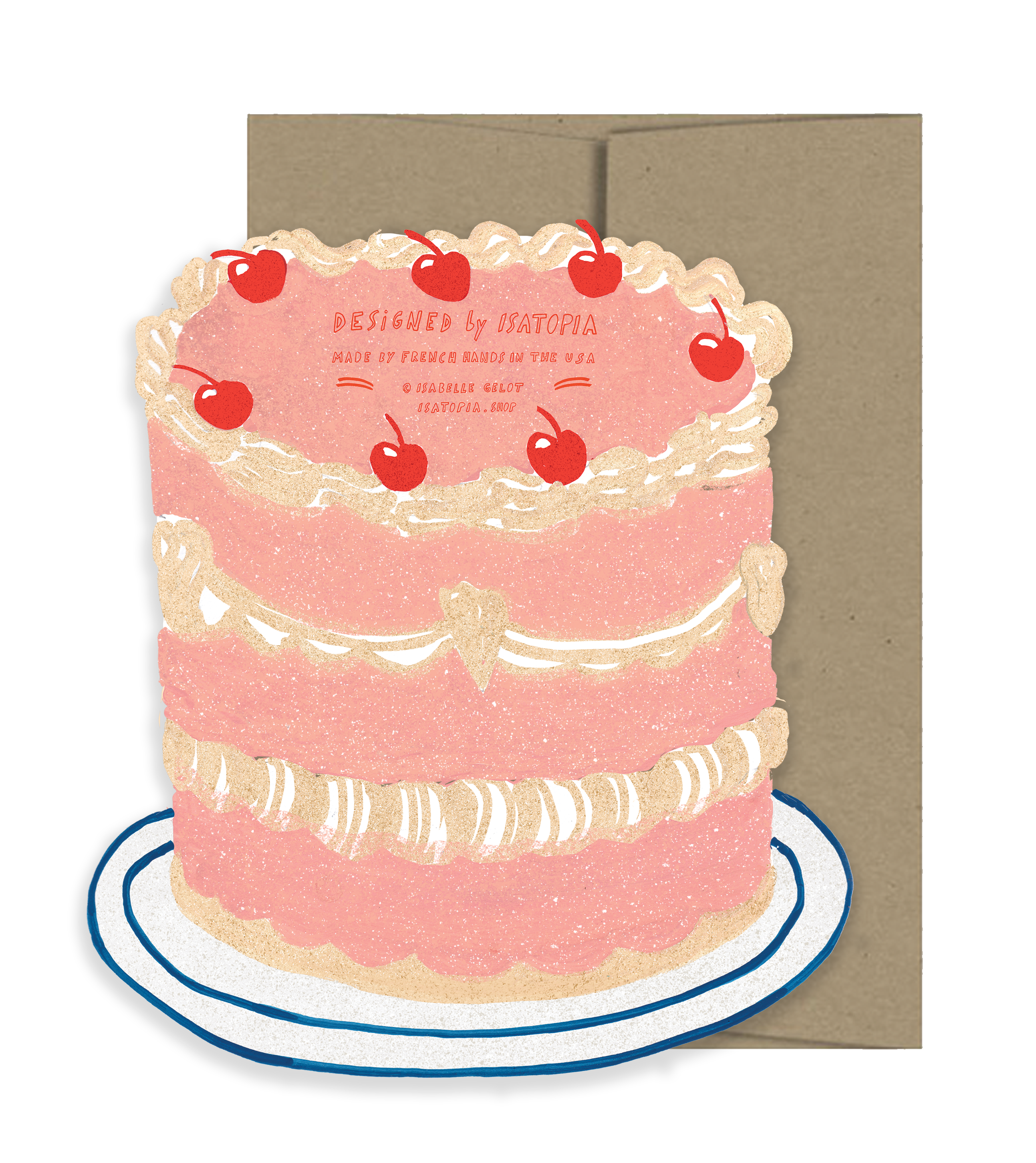 Pink Layer Cake Blank Greeting Card by Istatopia