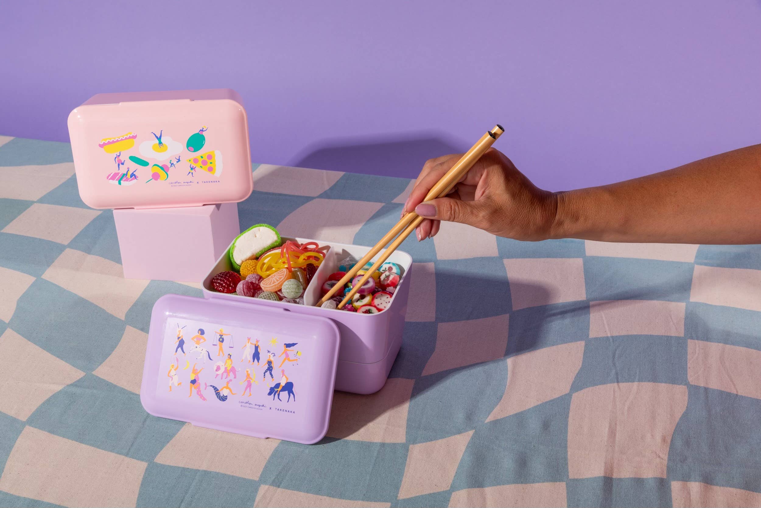 Bento Box by Takenaka x Carolyn Suzuki - Foodie Femme (Pink) or Astro Femme (Purple)
