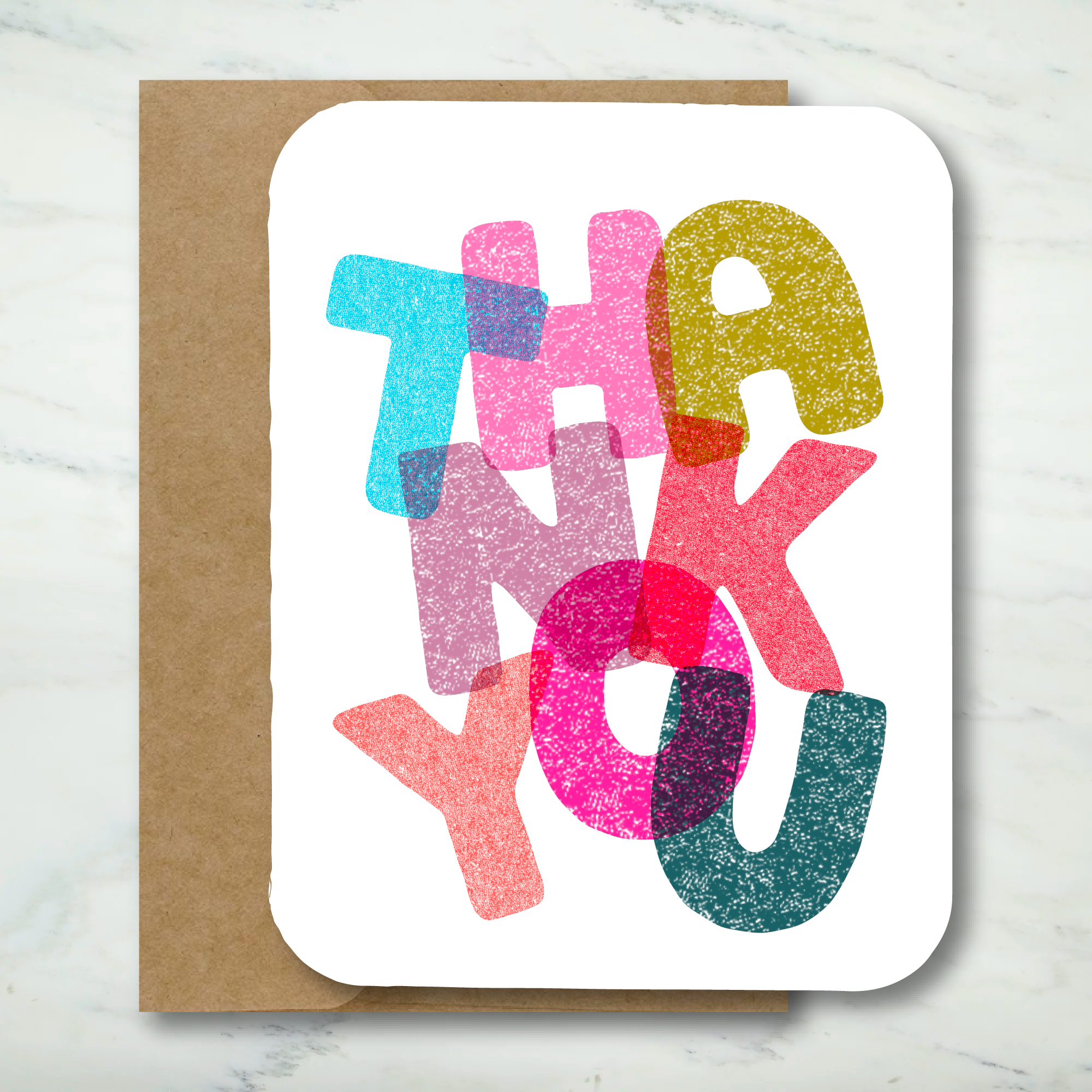 Colorful Thank You Greeting Card by Paper Chain Studios