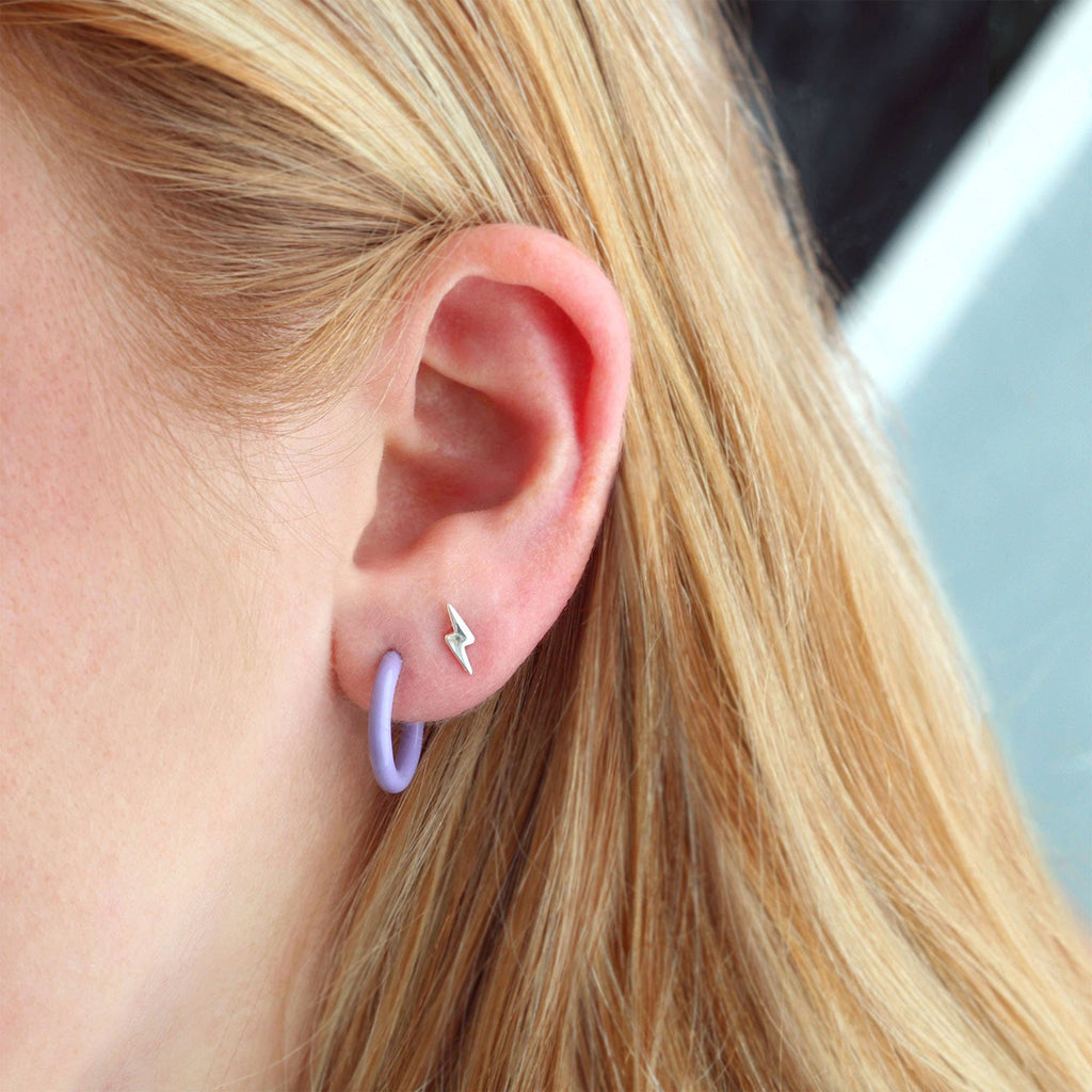 Lightning Bolt Stud Earrings 18K Gold Vermeil | Nickel Free Hypoallergenic