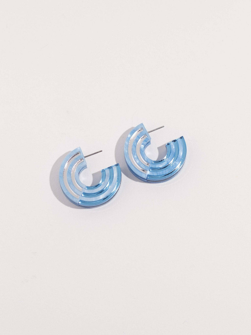 Blue Acrylic Chunky Hoop Statement Earrings | Isla Series | 1.25" | Moon-Seed.