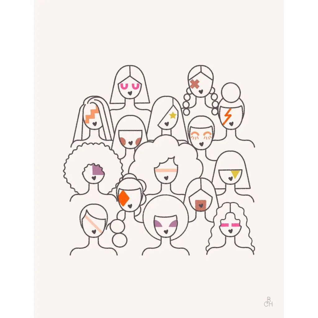 Bowie-Inspired Women's Hairstyles Illustration Art Print "Rebel Rebel" by Rashida Coleman-Hale.